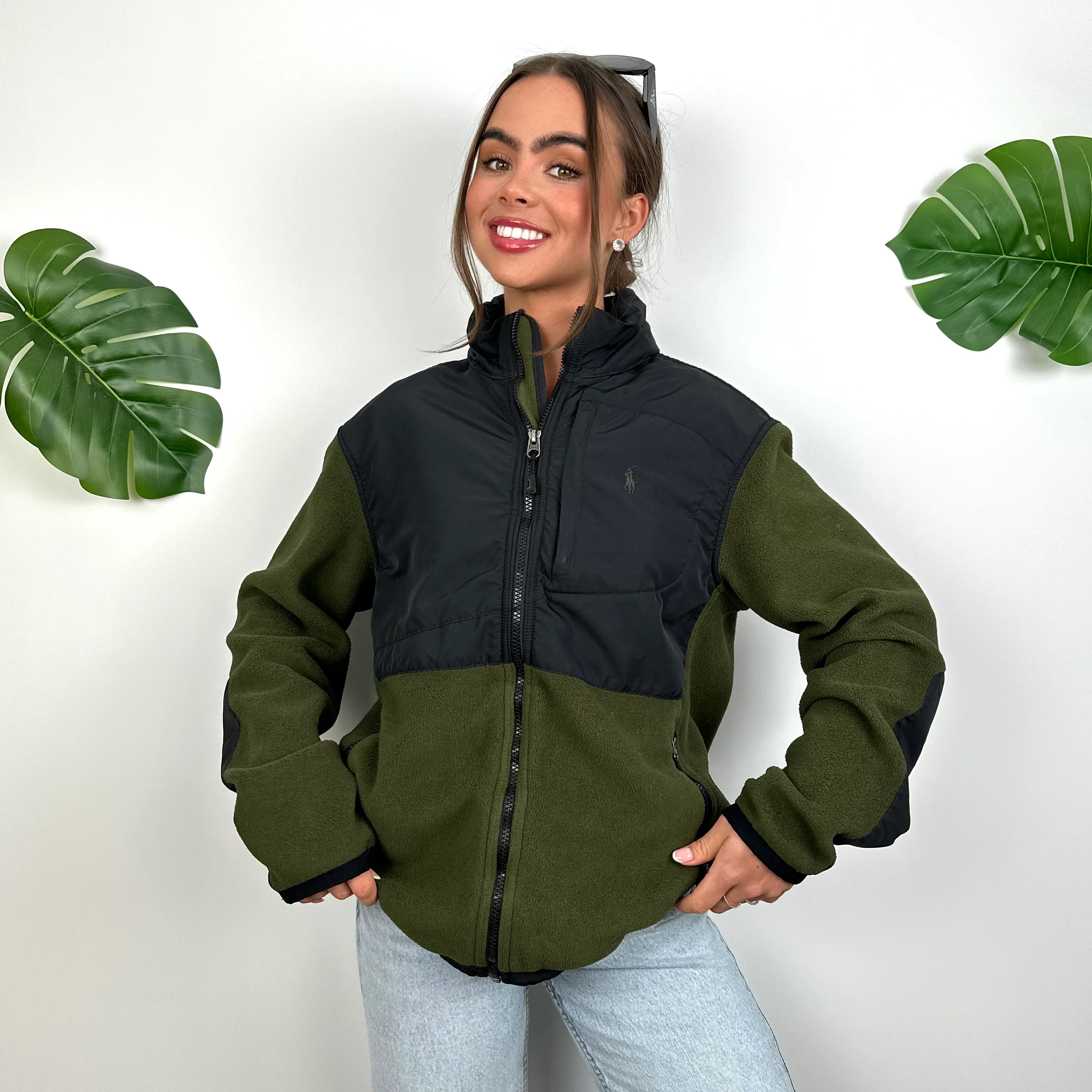 Polo Ralph Lauren Green Embroidered Logo Denali Teddy Bear Fleece Zip Up Jacket (M) - Image 4