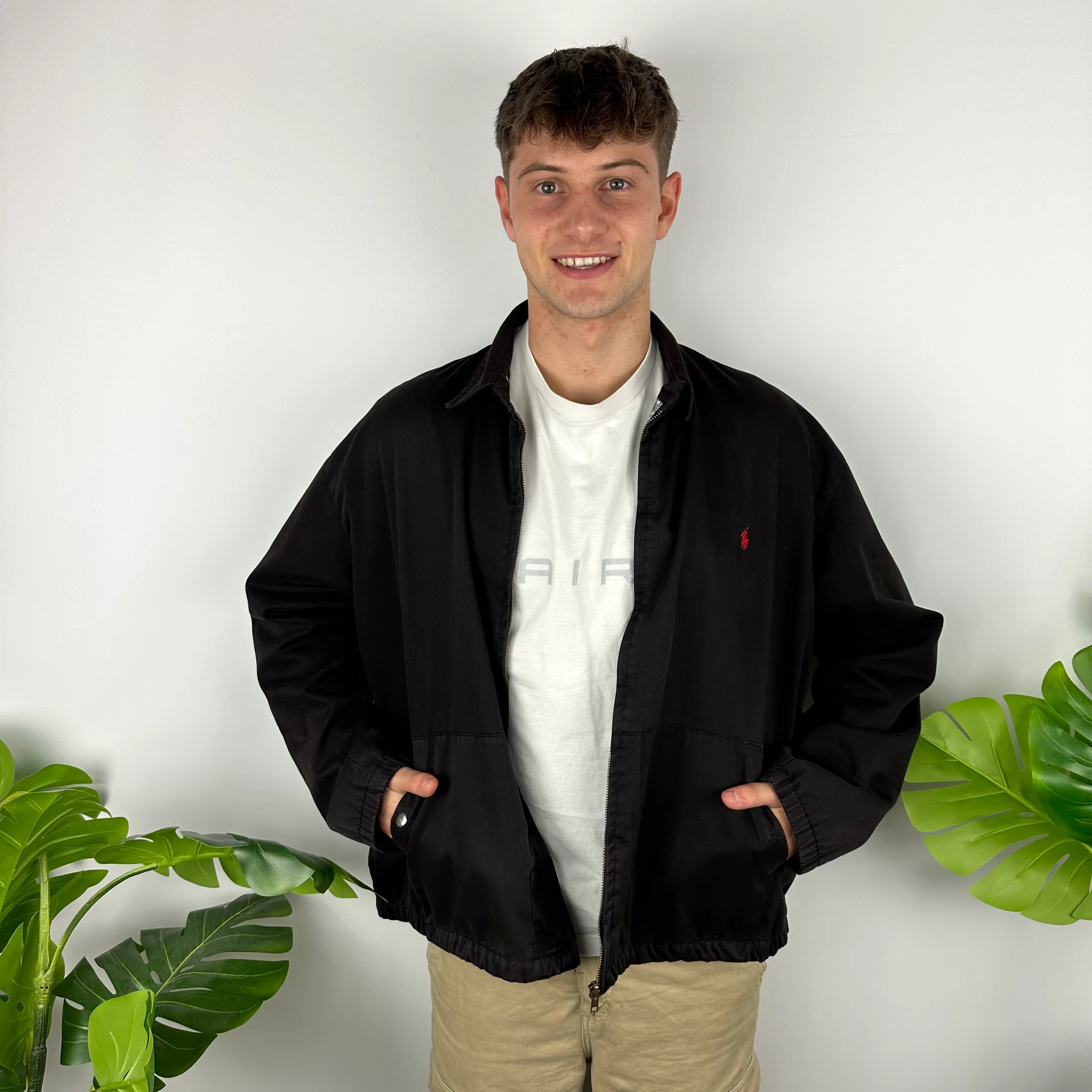 Polo Ralph Lauren Black Embroidered Logo Harrington Jacket (L) - Image 6