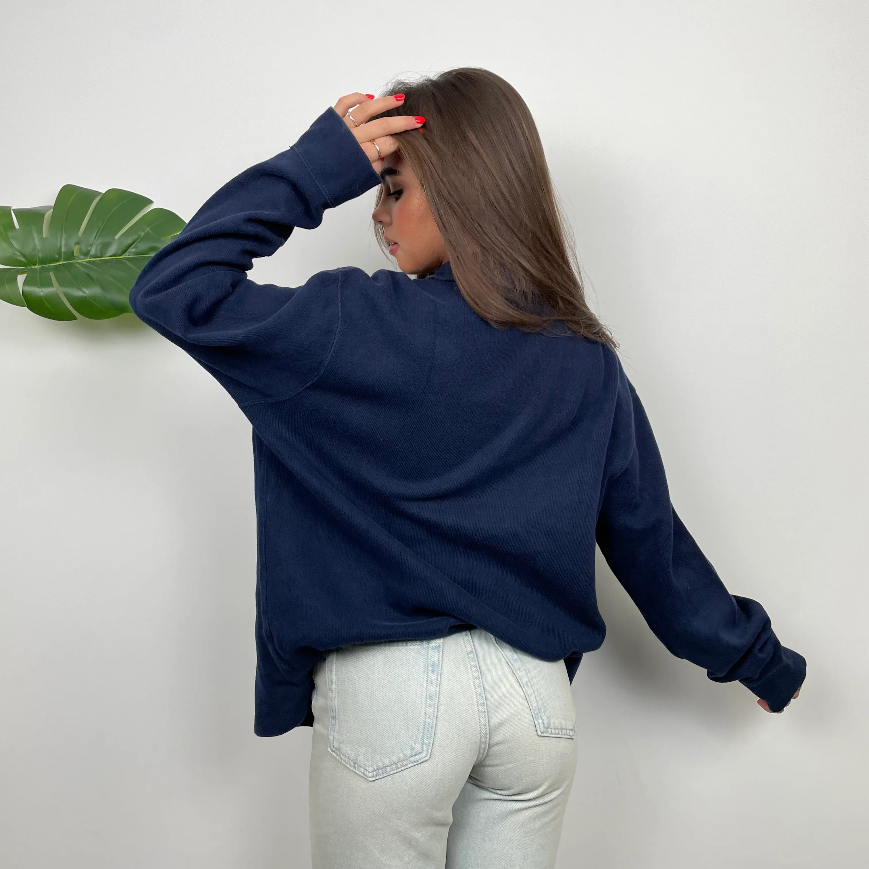 Polo Ralph Lauren Navy Embroidered Logo Quarter Zip Sweatshirt (L) - Image 5