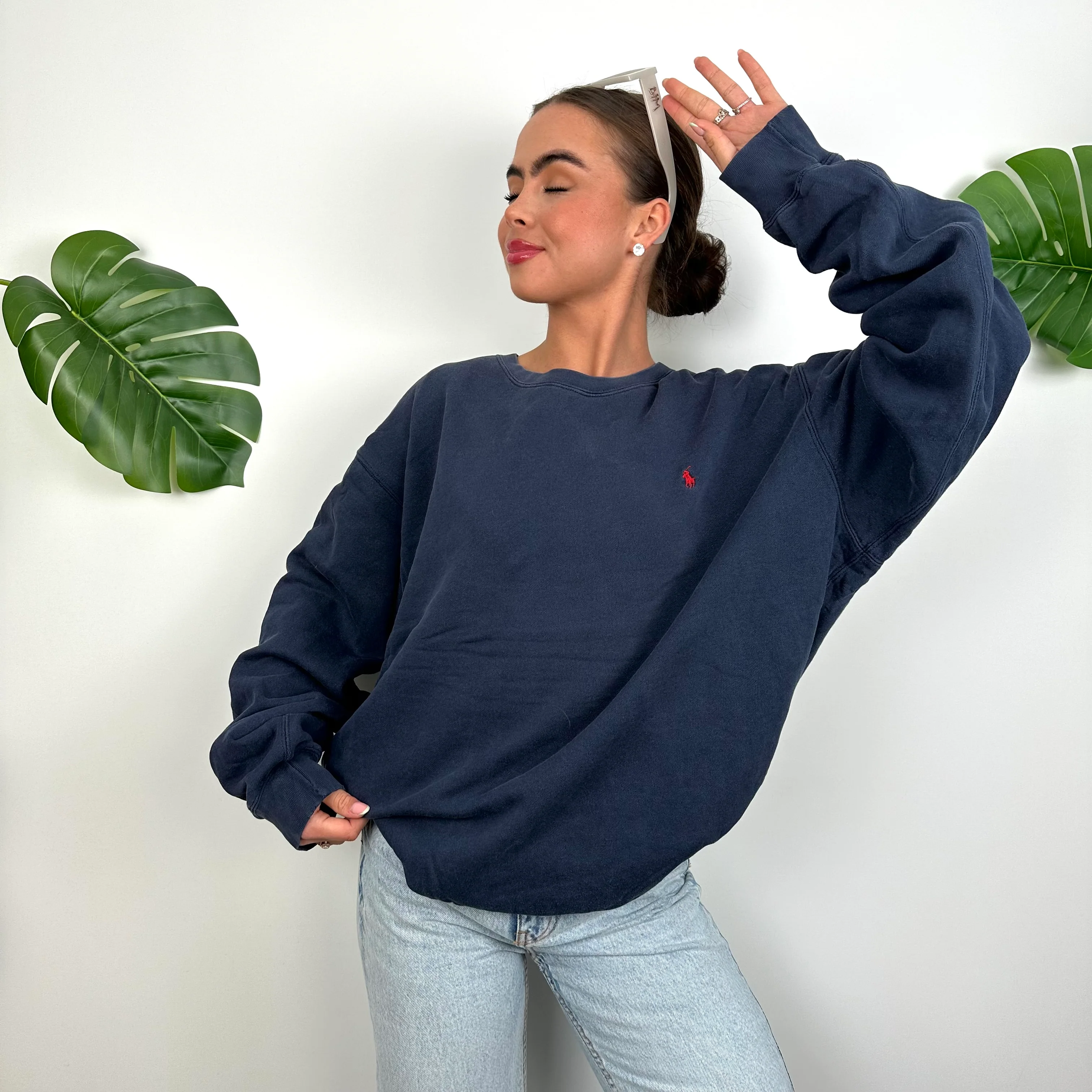 Polo Ralph Lauren Navy Embroidered Logo Sweatshirt (L) - Image 3