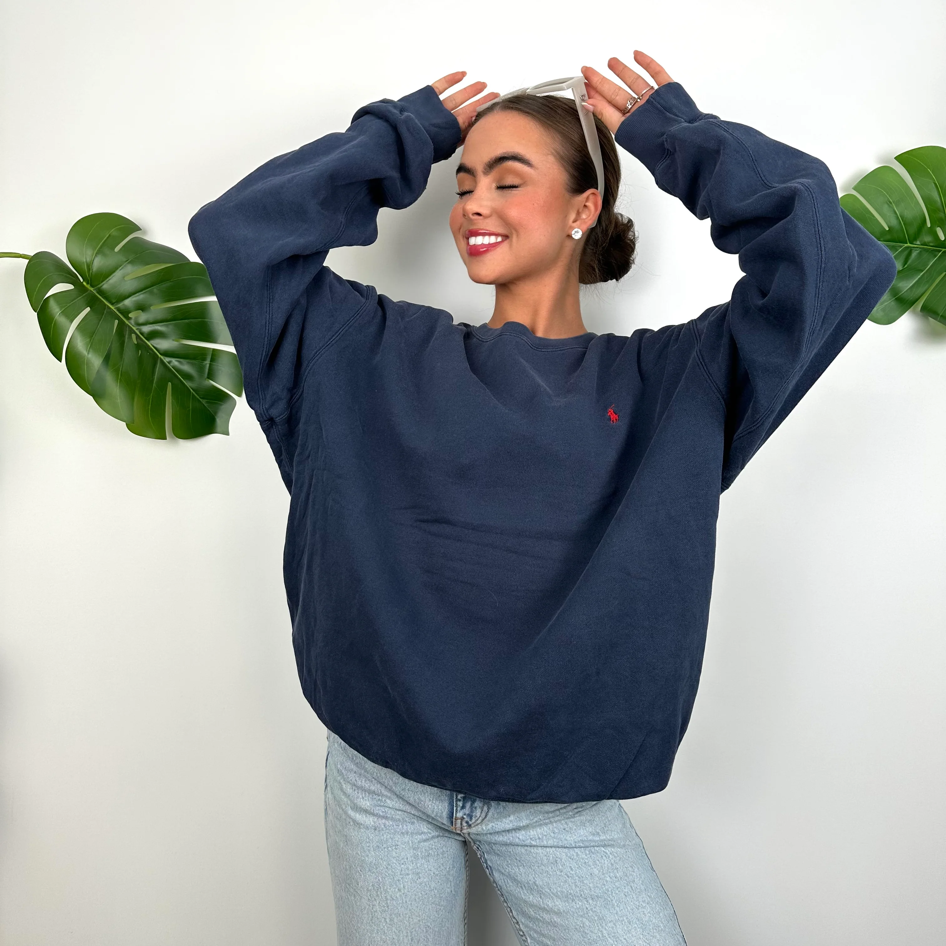 Polo Ralph Lauren Navy Embroidered Logo Sweatshirt (L) - Image 4
