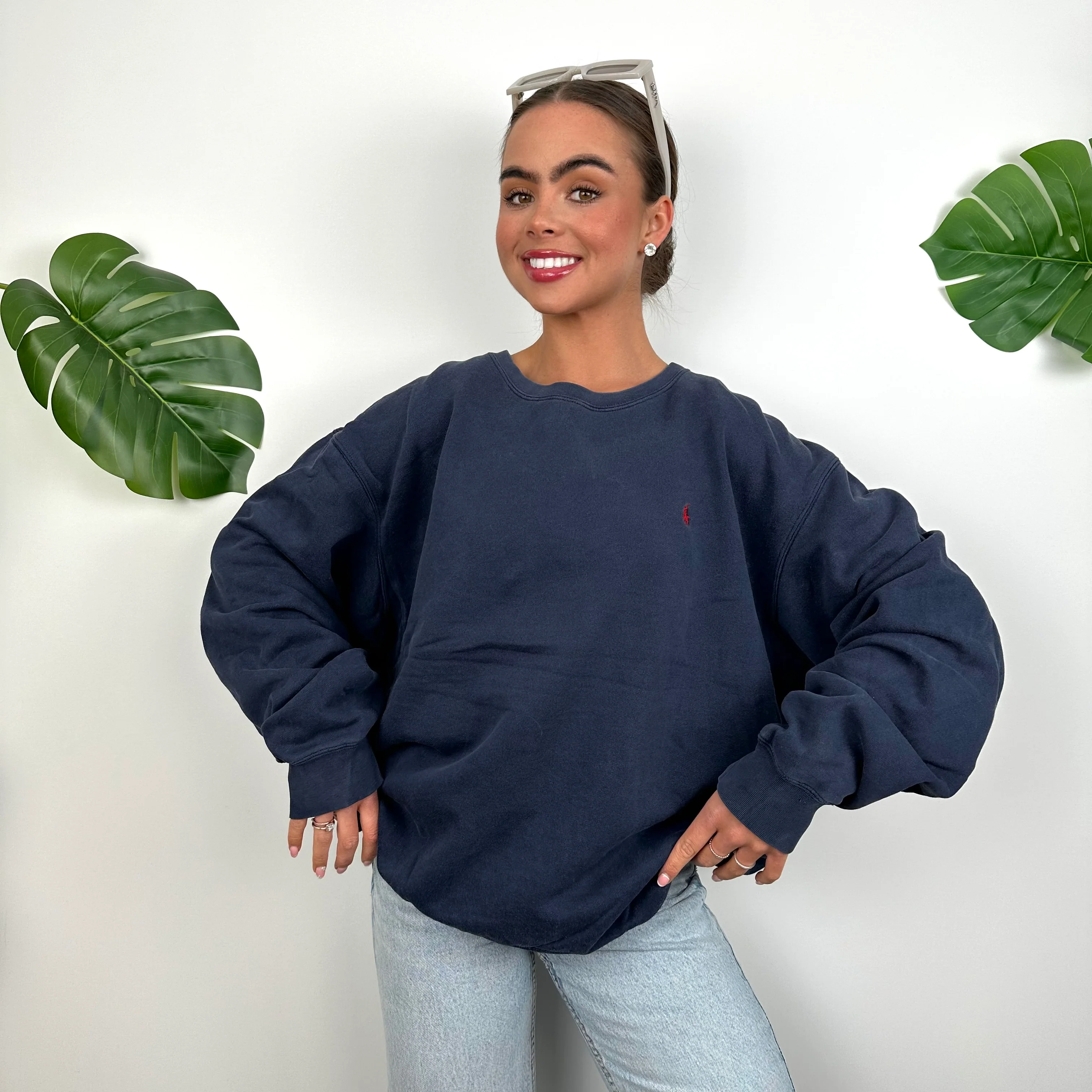 Polo Ralph Lauren Navy Embroidered Logo Sweatshirt (L) - Image 5