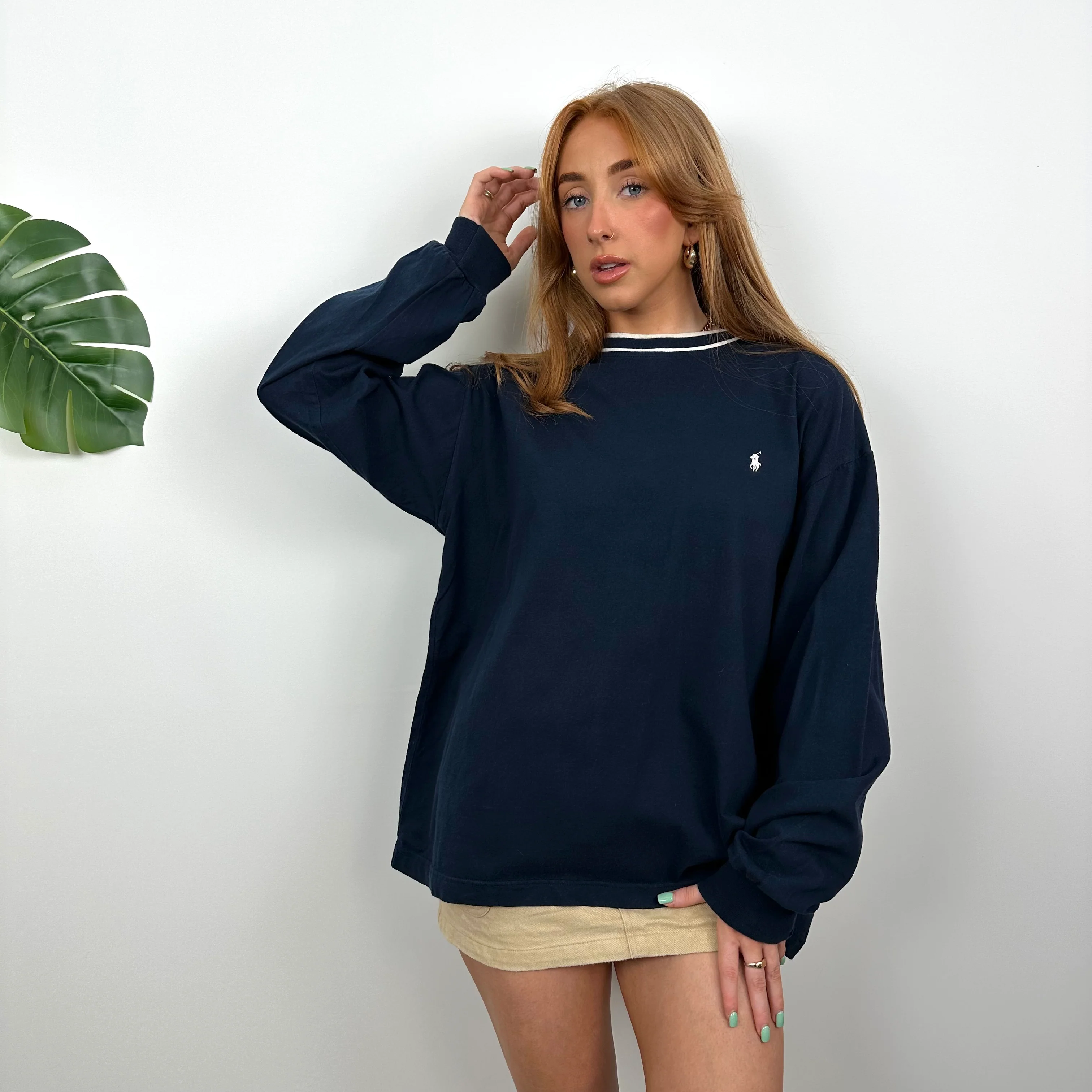 Polo Ralph Lauren Navy Embroidered Logo Sweatshirt (M) - Image 3
