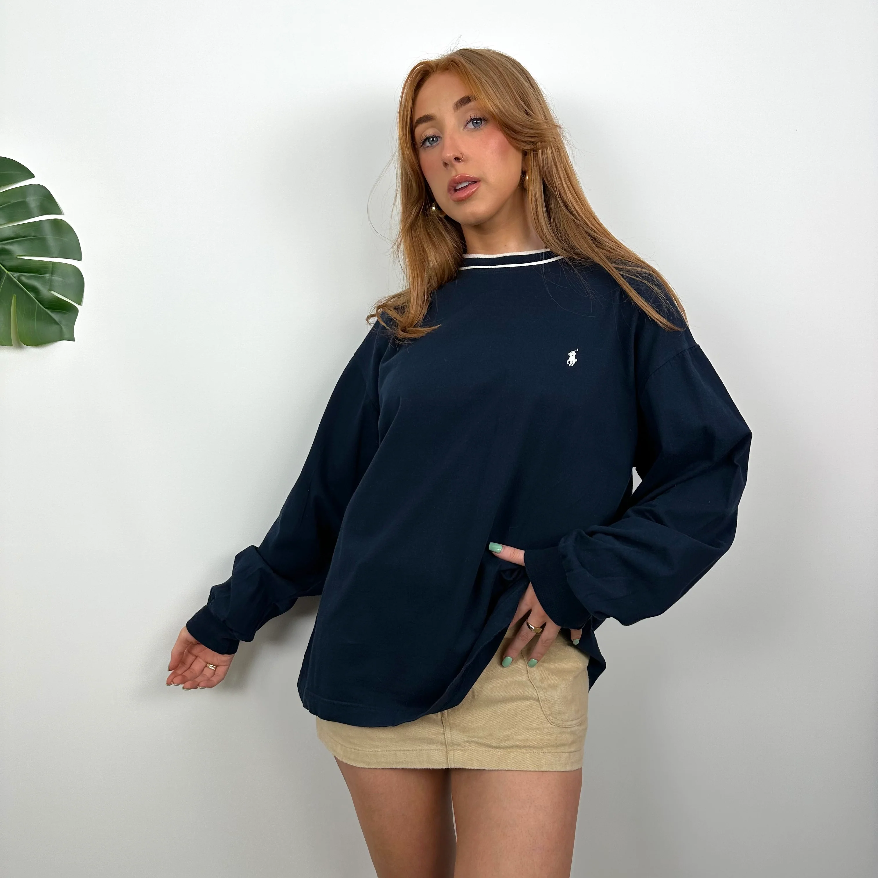 Polo Ralph Lauren Navy Embroidered Logo Sweatshirt (M) - Image 5