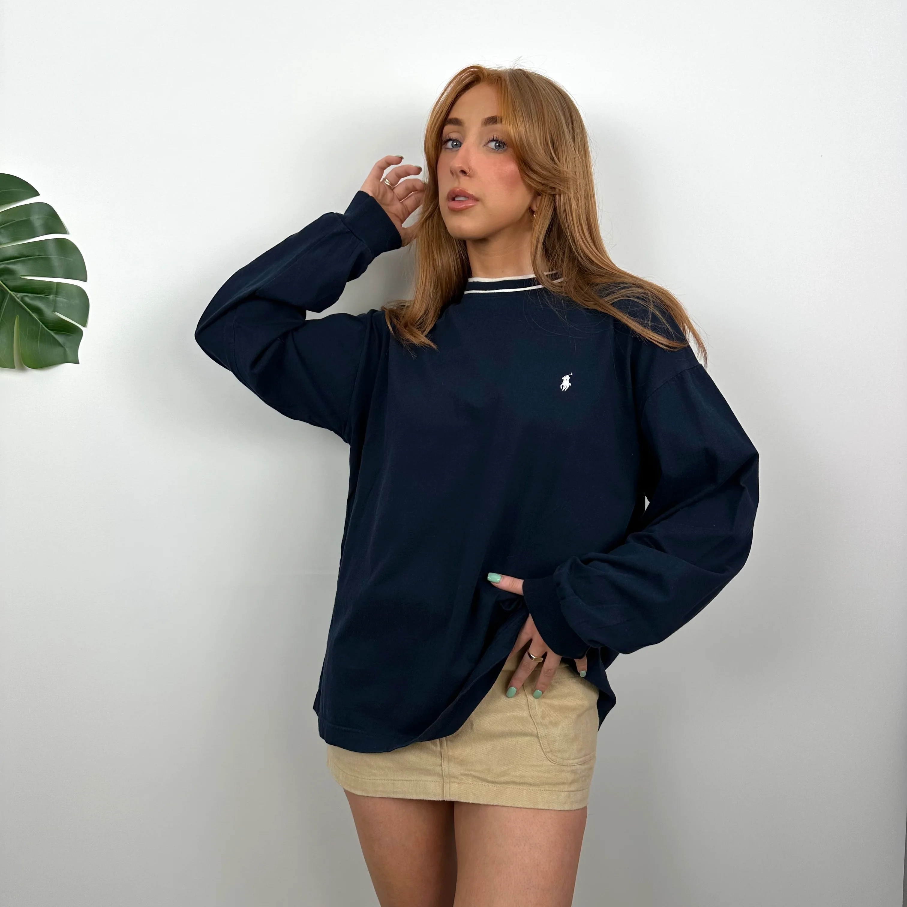 Polo Ralph Lauren Navy Embroidered Logo Sweatshirt (M) - Image 6