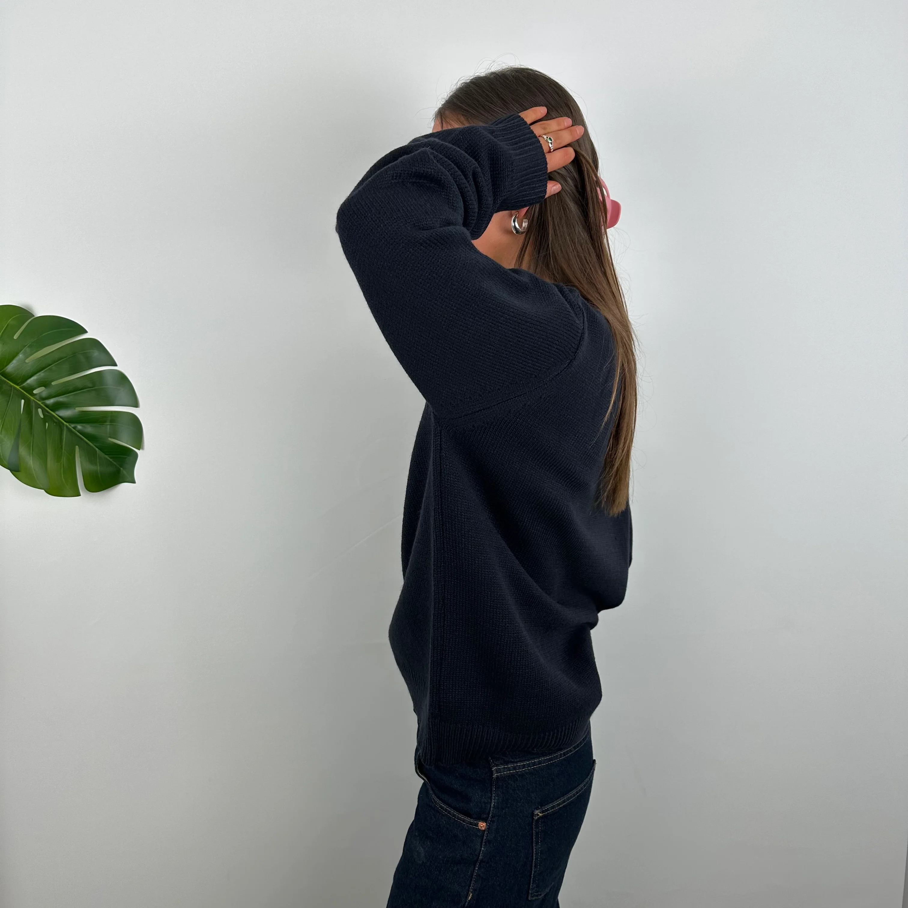 Polo Ralph Lauren Navy Embroidered Spell Out Knitted Sweater (M) - Image 6