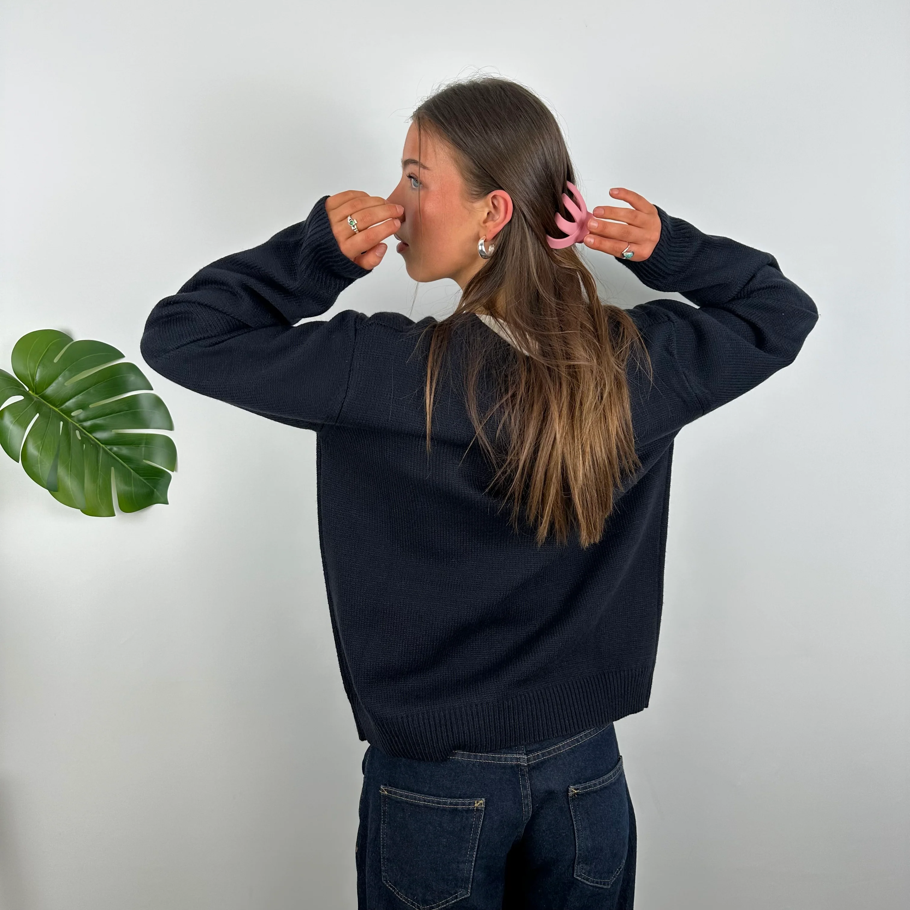 Polo Ralph Lauren Navy Embroidered Spell Out Knitted Sweater (M) - Image 7