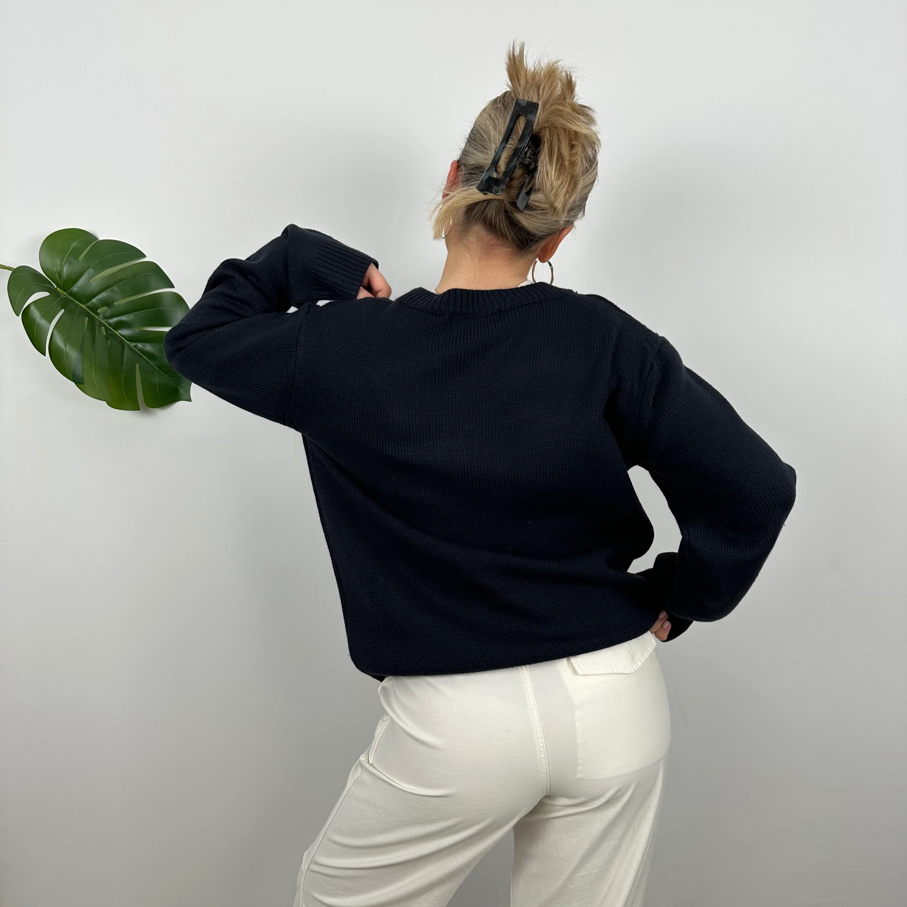 Polo Ralph Lauren Navy Embroidered Spell Out Knitted Sweater (M) - Image 6