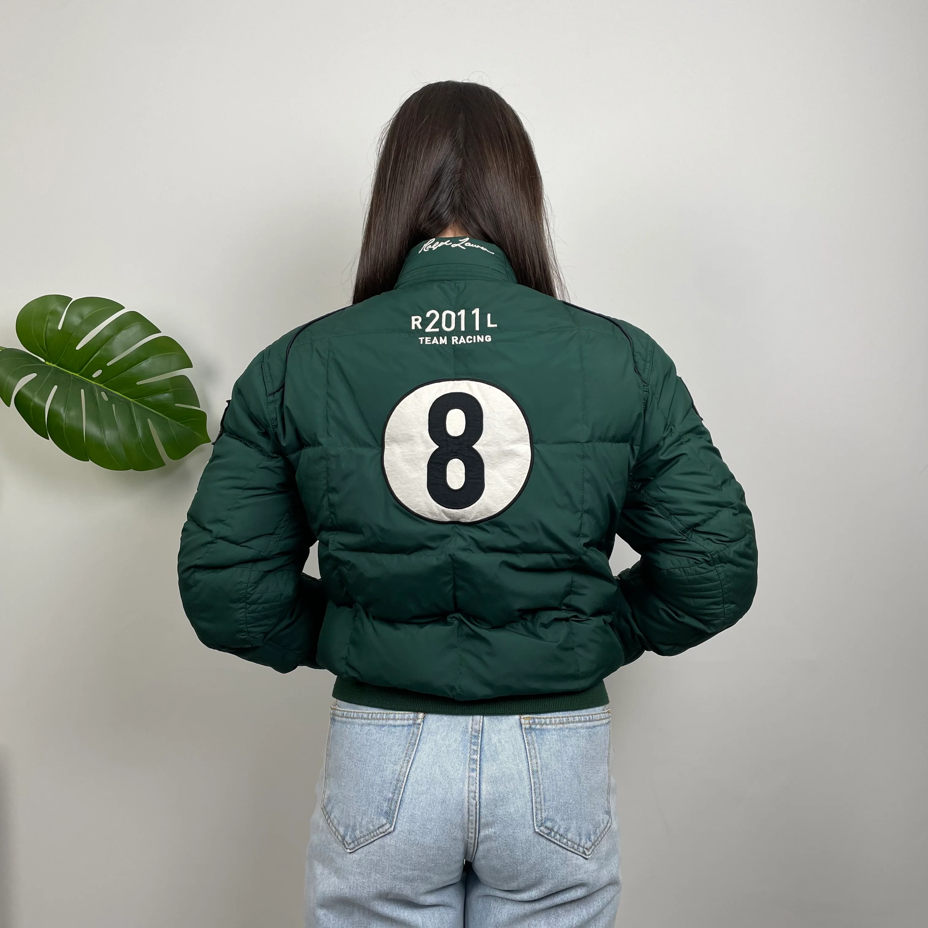 Polo Ralph Lauren Racing Green Embroidered Logo Puffer Jacket (M) - Image 4