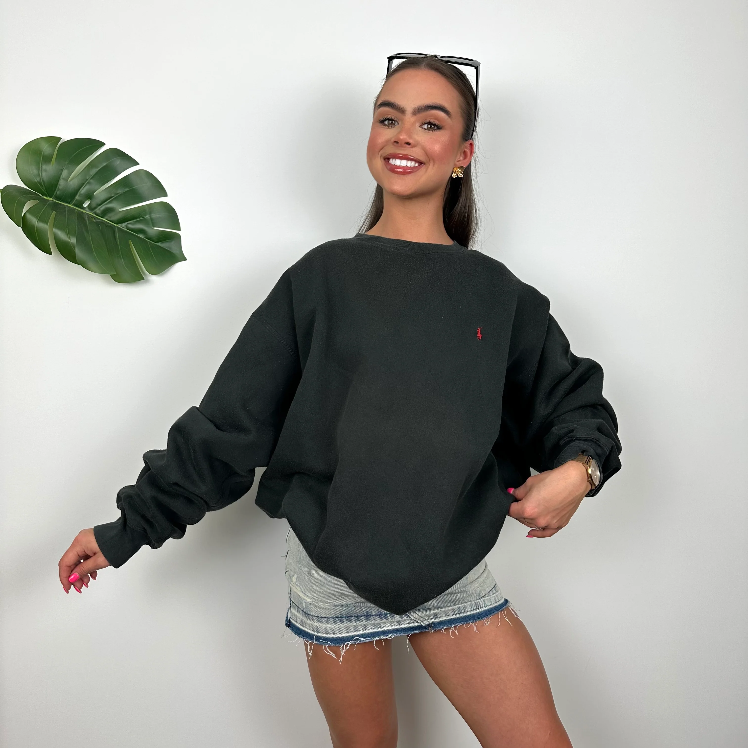 Polo Ralph Lauren RARE Black Embroidered Logo Sweatshirt (XL) - Image 2
