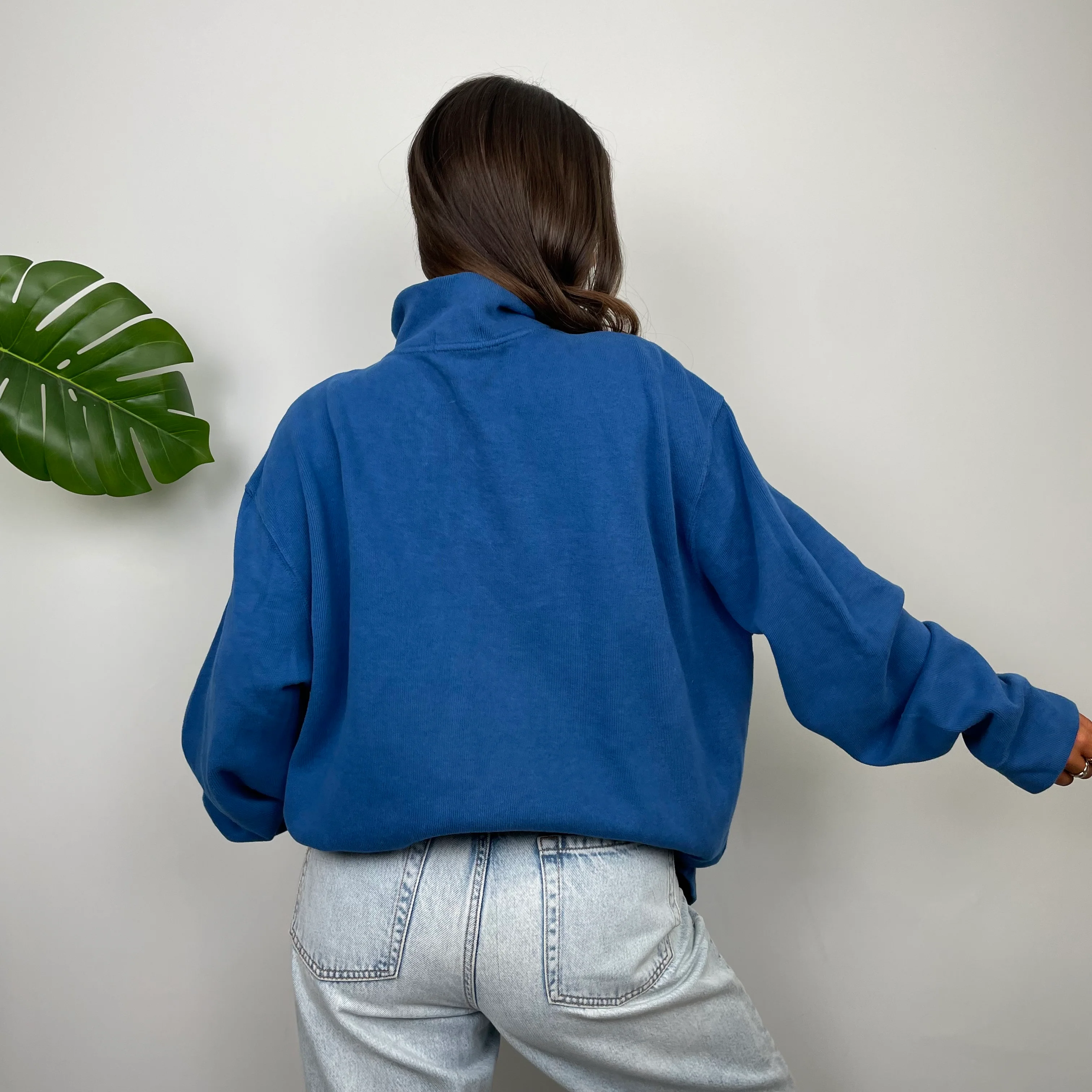 Polo Ralph Lauren RARE Blue Embroidered Logo Quarter Zip Sweatshirt (XL) - Image 6
