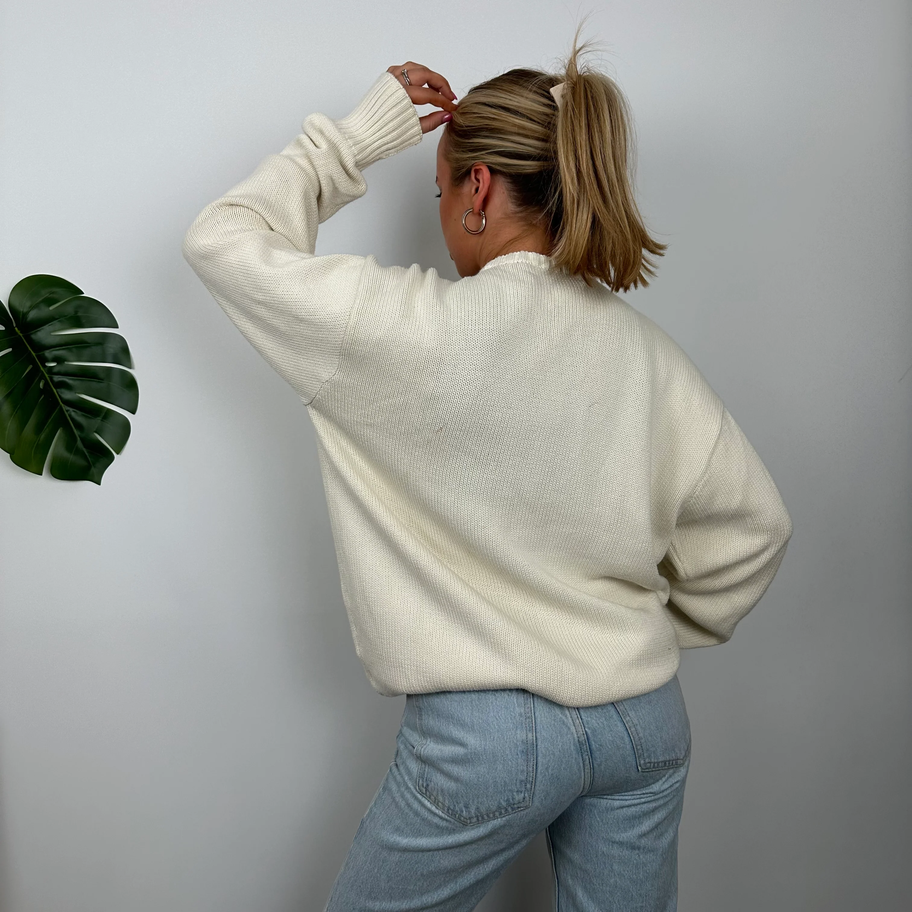 Polo Ralph Lauren RARE Cream Embroidered Logo Knitted Sweater (L) - Image 5