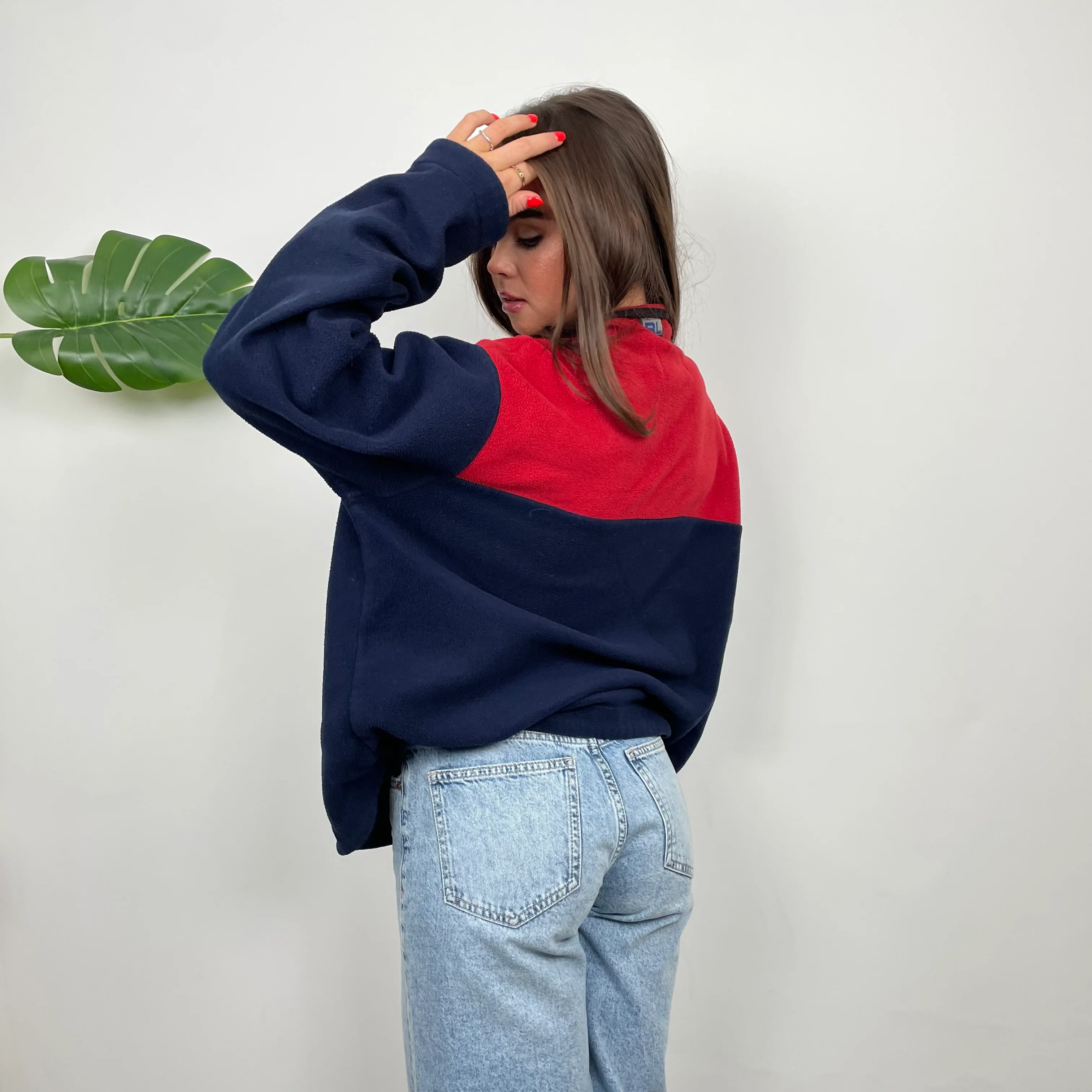 Polo Ralph Lauren Sport Navy Embroidered Spell Out Teddy Bear Fleece Quarter Zip Sweatshirt (M) - Image 7