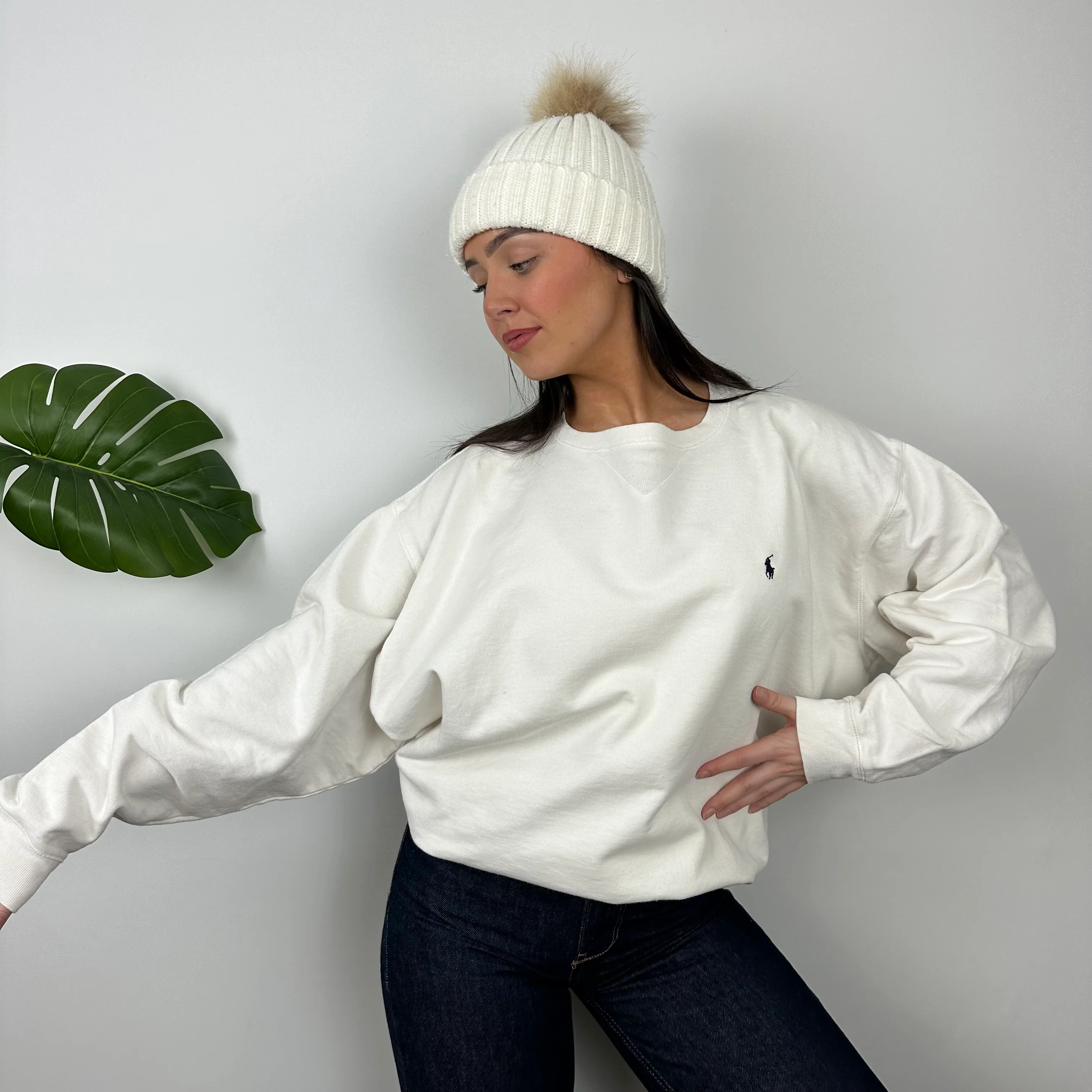 Polo Ralph Lauren White Embroidered Logo Sweatshirt (XL) - Image 6
