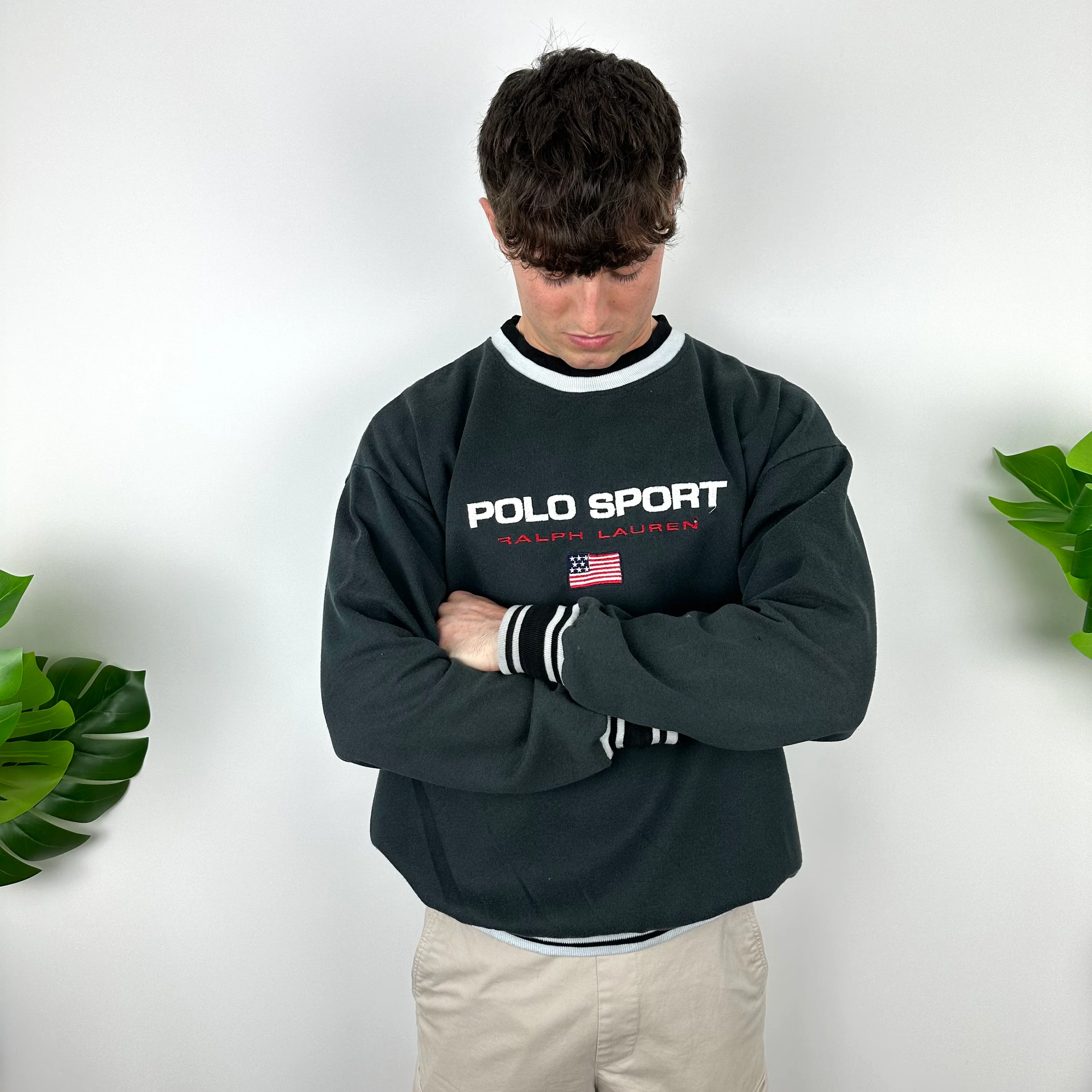 Polo Sport Ralph Lauren Black Embroidered Spell Out Sweatshirt (XL) - Image 2