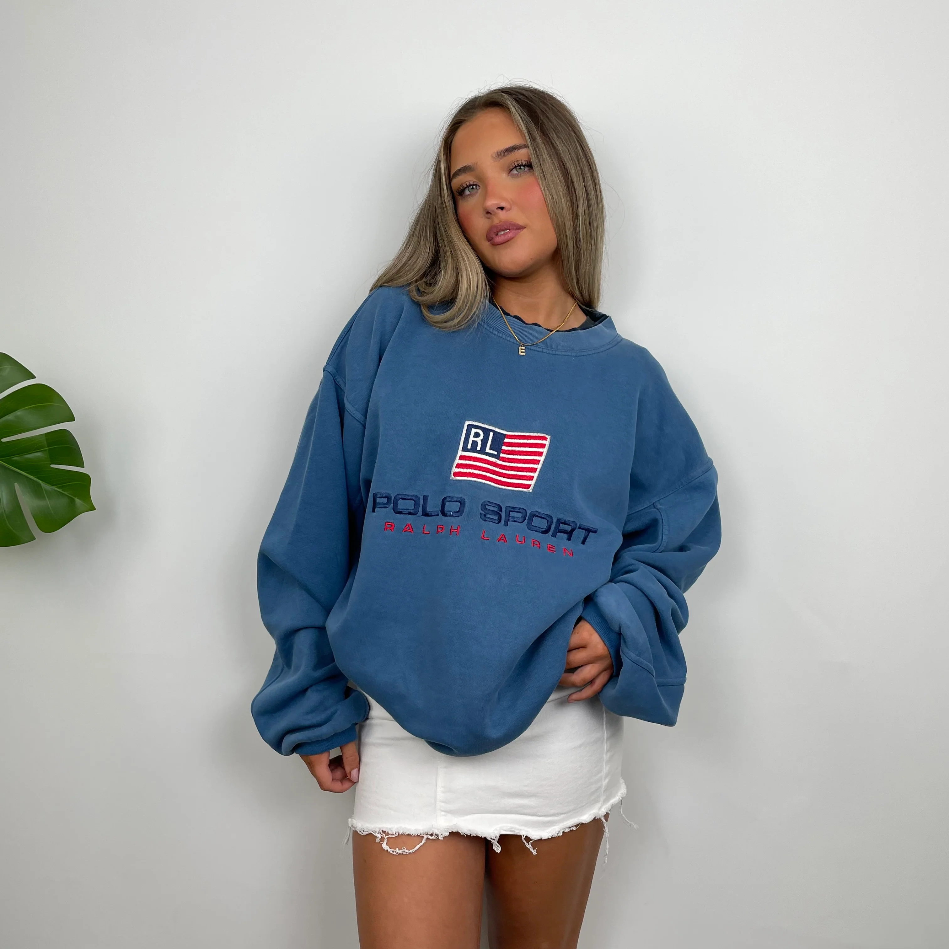 Polo Sport Ralph Lauren Blue Embroidered Spell Out Sweatshirt (XL) - Image 8