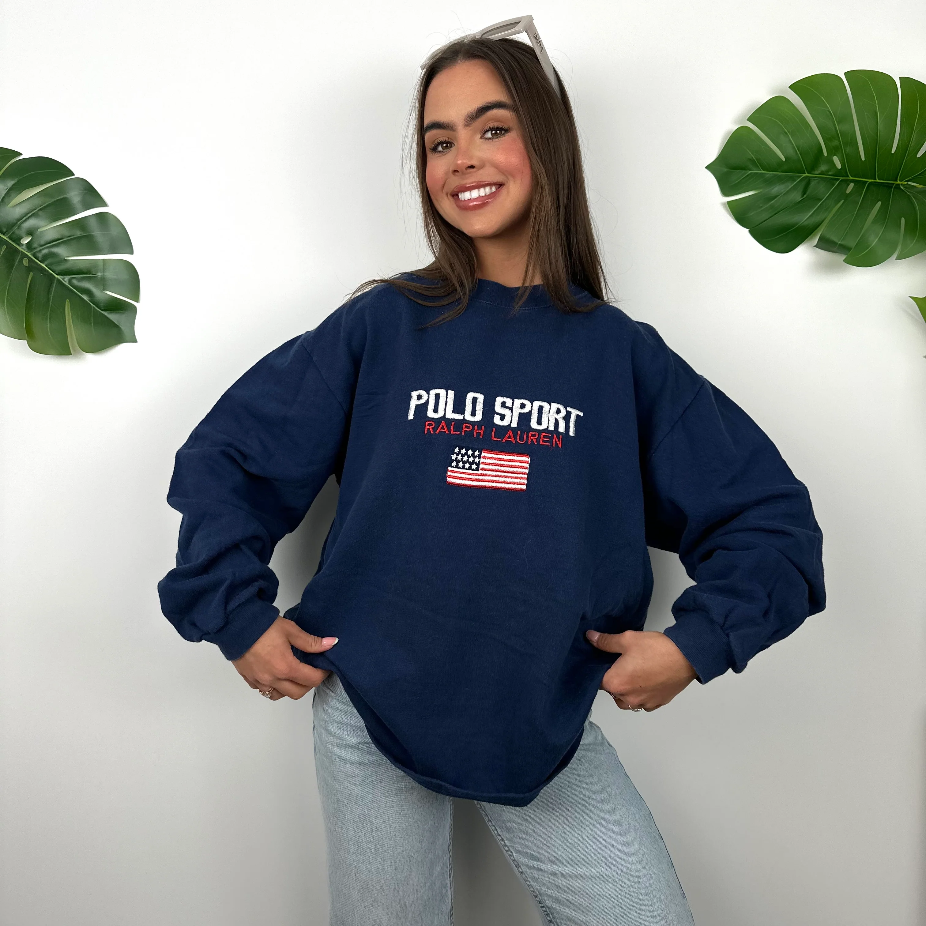 Polo Sport Ralph Lauren Navy Embroidered Spell Out Sweatshirt (M) - Image 2