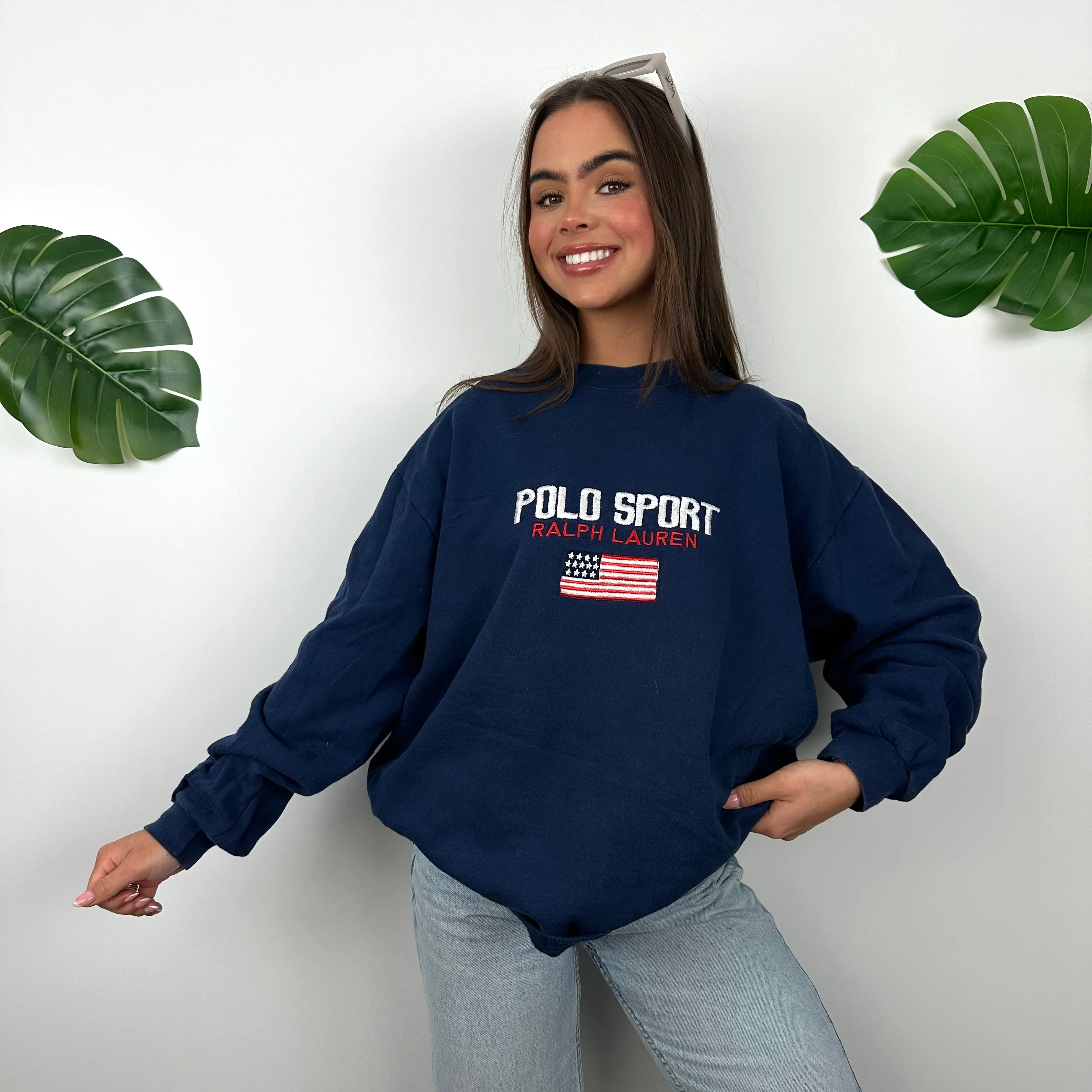 Polo Sport Ralph Lauren Navy Embroidered Spell Out Sweatshirt (M) - Image 5