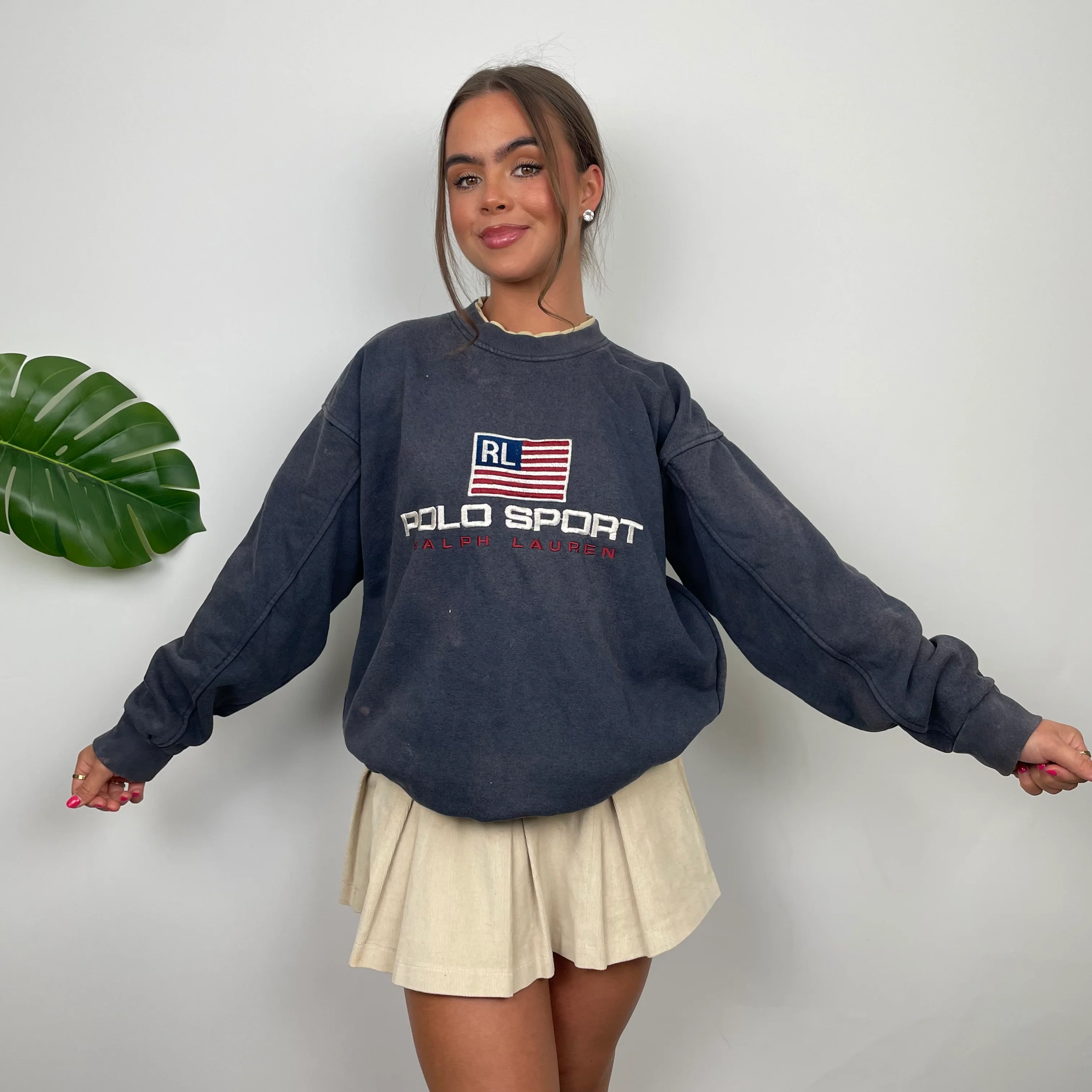 Polo Sport Ralph Lauren Navy Embroidered Spell Out Sweatshirt (L) - Image 2