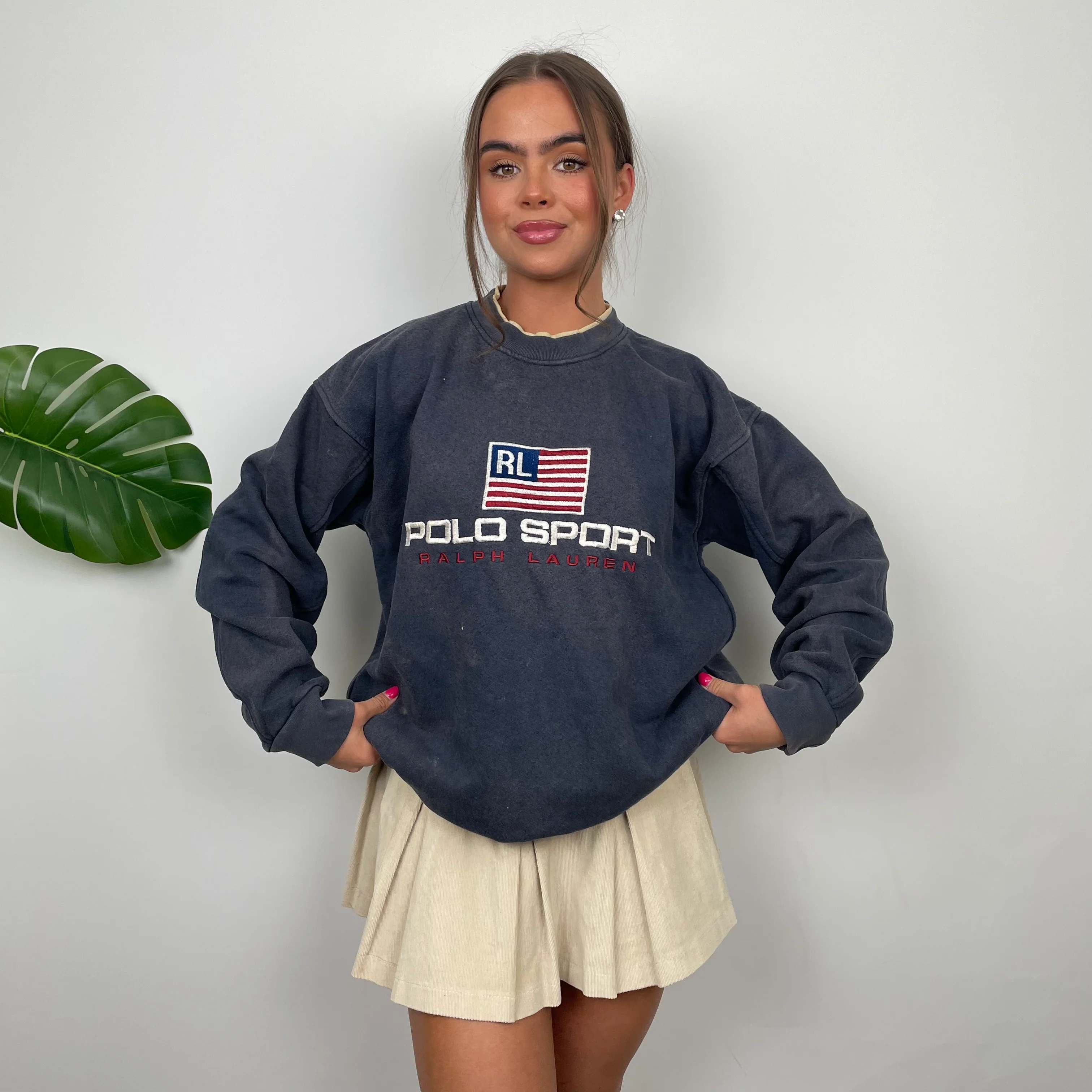 Polo Sport Ralph Lauren Navy Embroidered Spell Out Sweatshirt (L) - Image 4