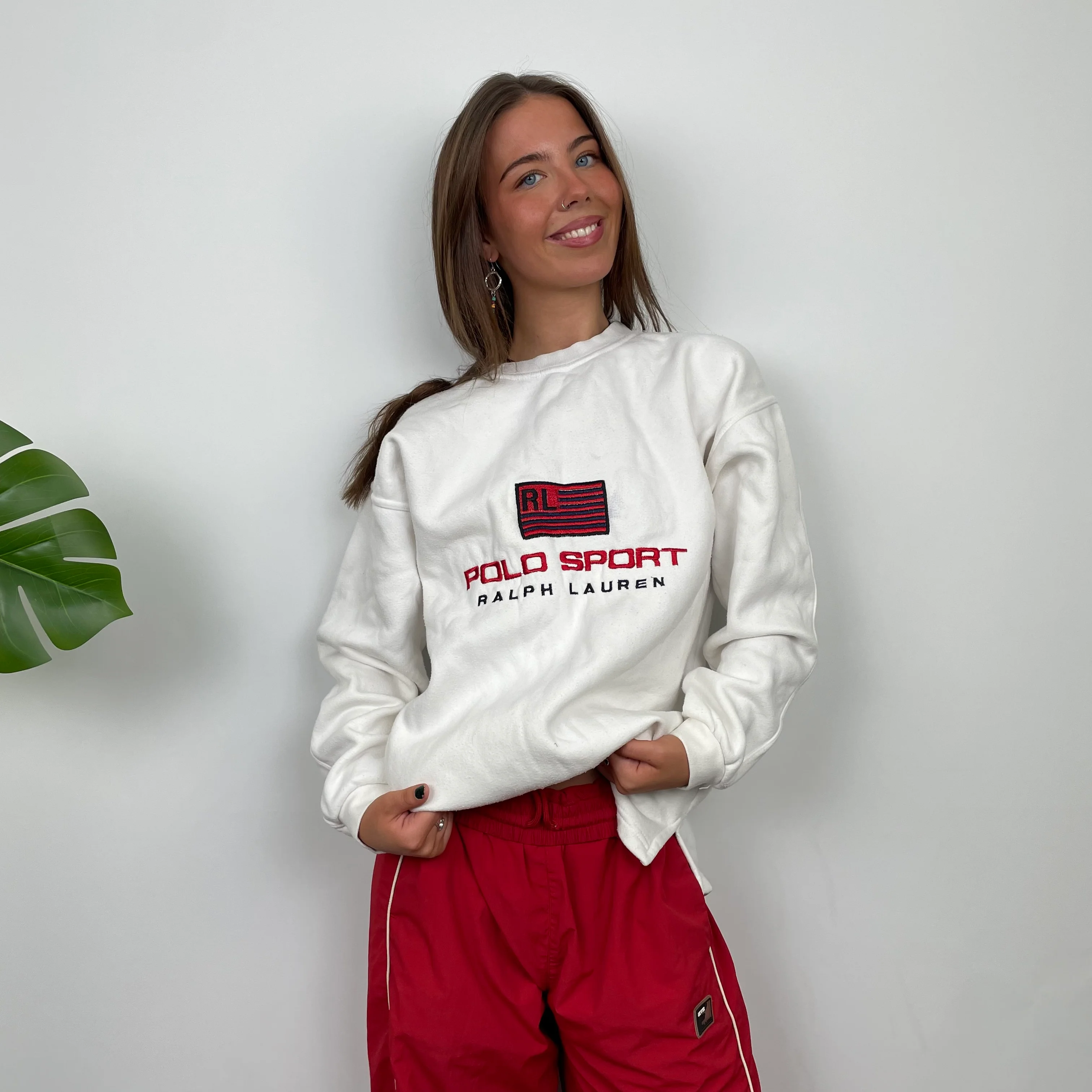 Polo Sport Ralph Lauren White Embroidered Spell Out Sweatshirt (L) - Image 6