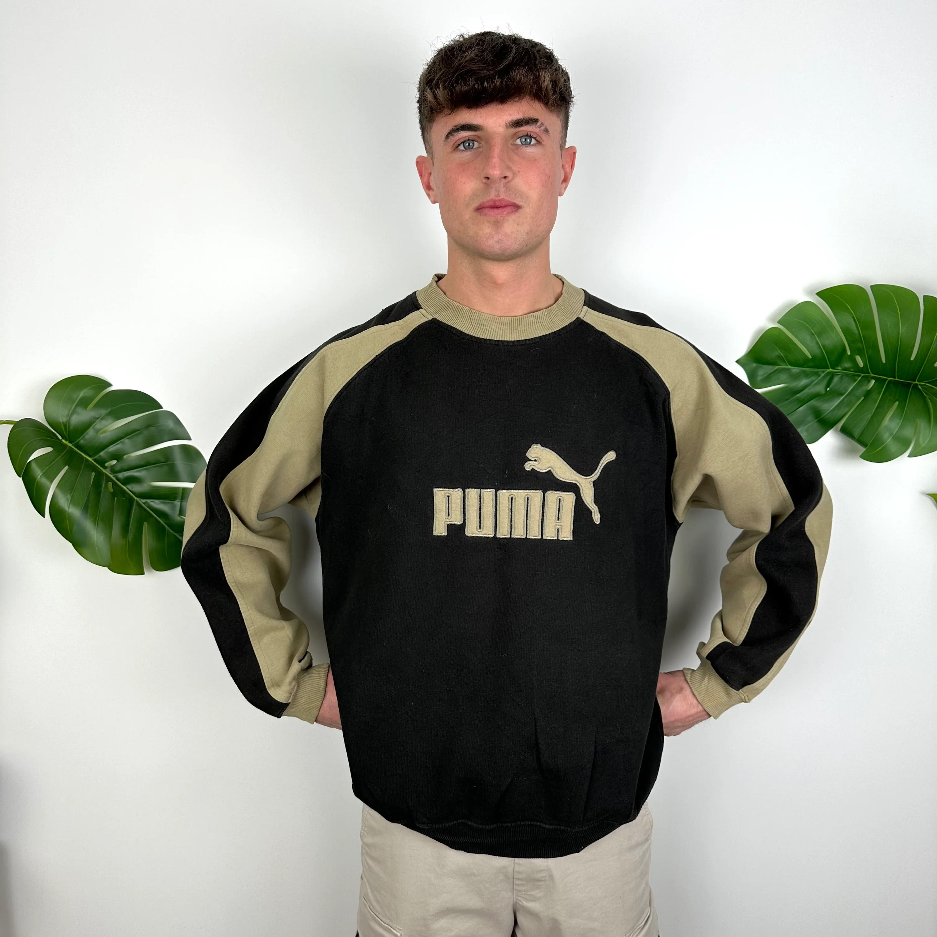 Puma Black Embroidered Spell Out Sweatshirt (XL) - Image 3