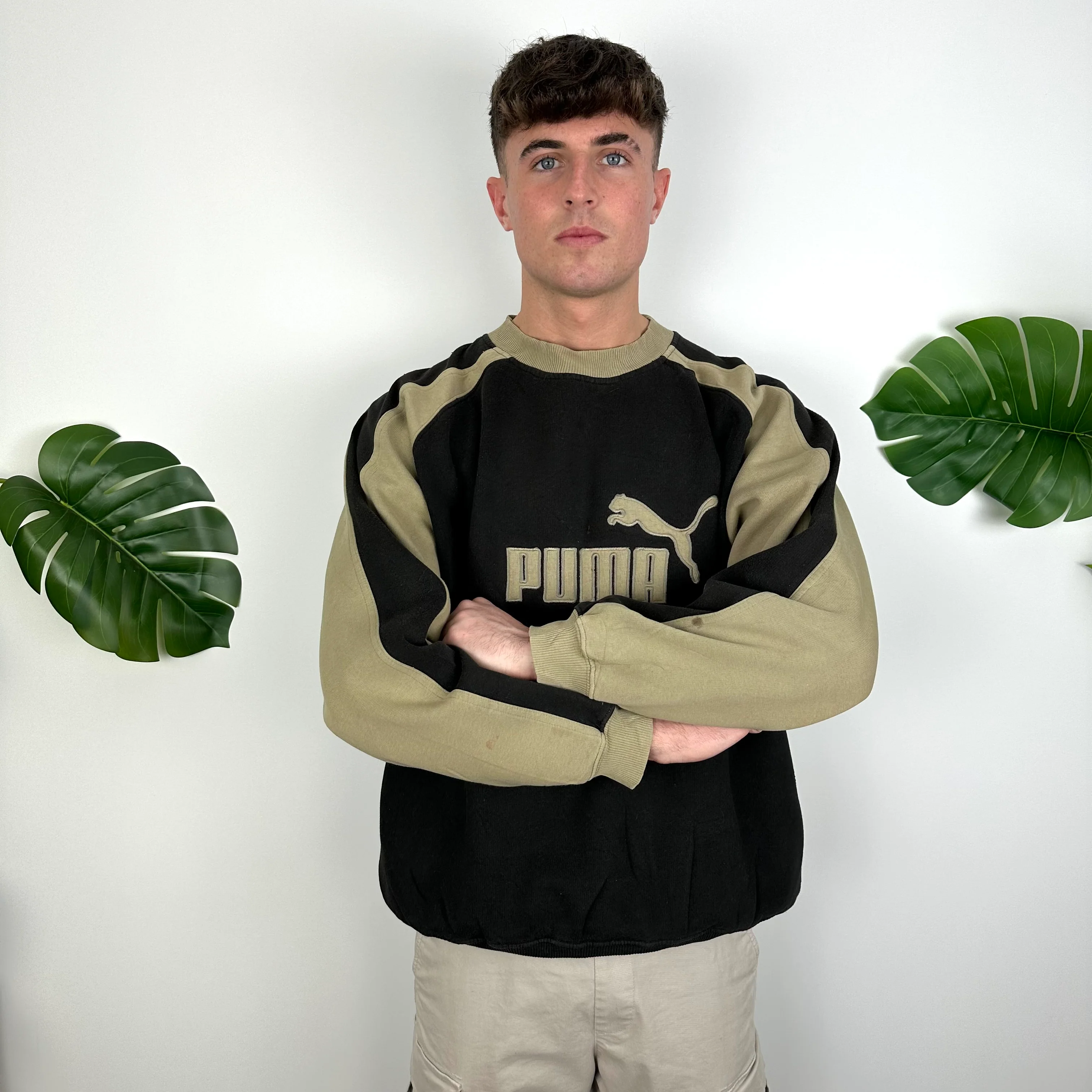 Puma Black Embroidered Spell Out Sweatshirt (XL) - Image 4