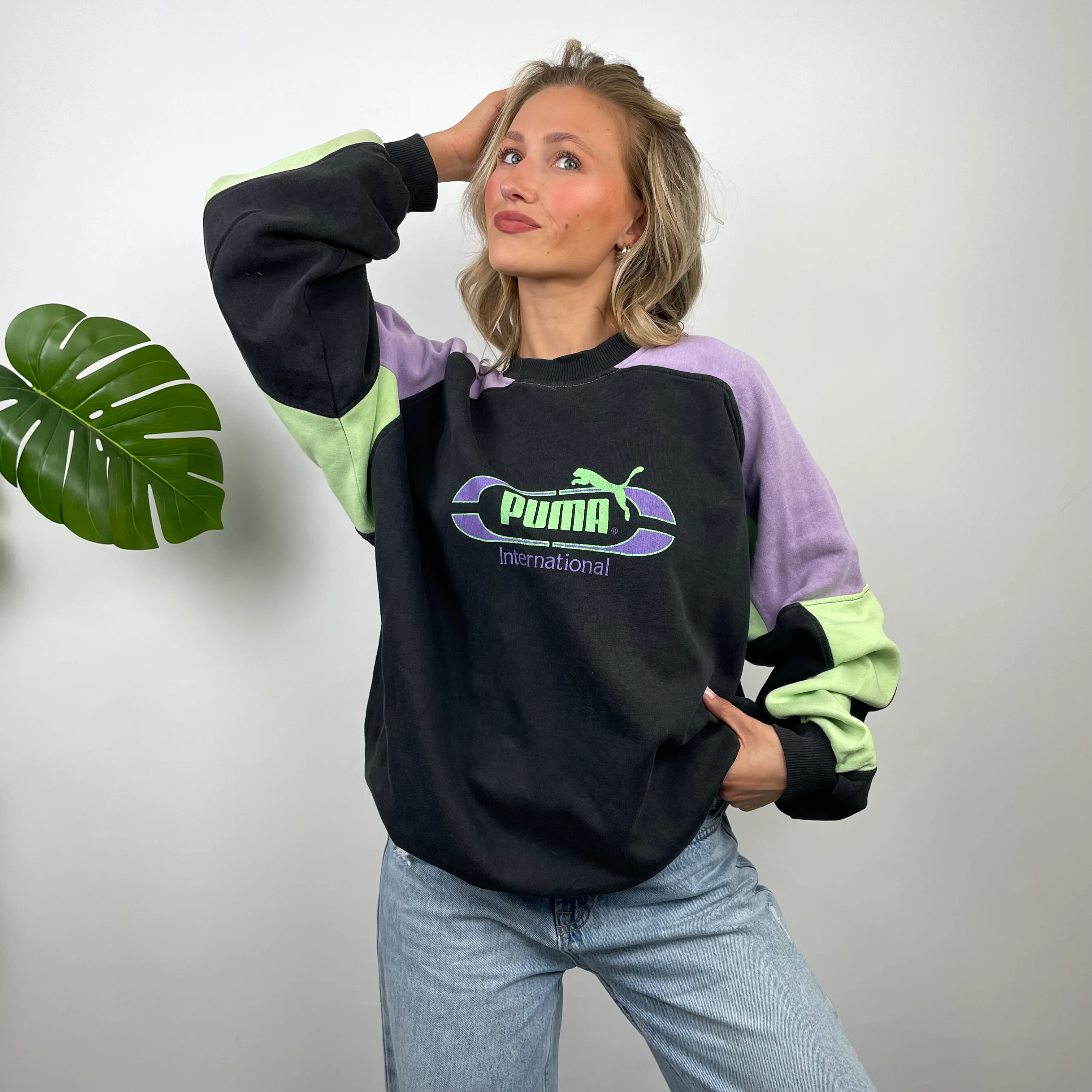 PUMA RARE Black Spell Out Sweatshirt (L) - Image 2