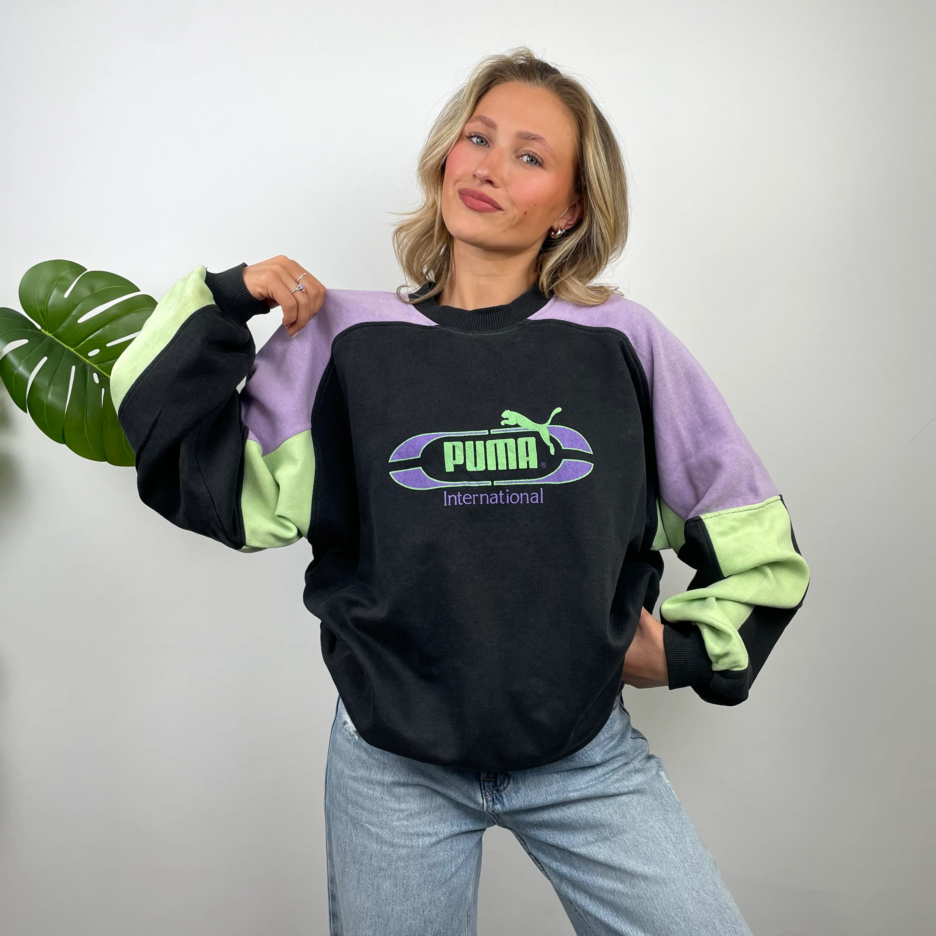 PUMA RARE Black Spell Out Sweatshirt (L) - Image 5