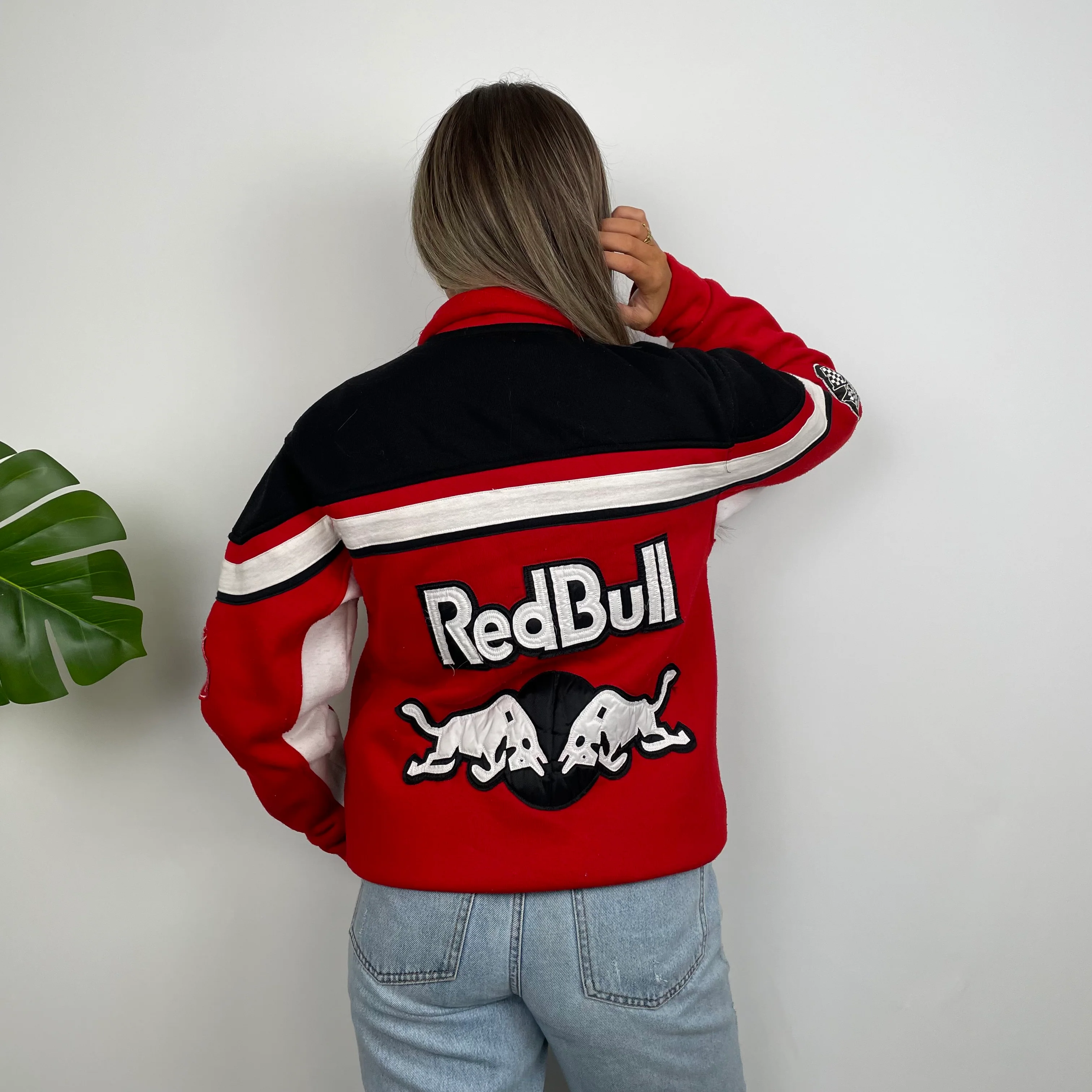 Red Bull Racing Red Embroidered Spell Out Zip Up Jacket (M) - Image 8