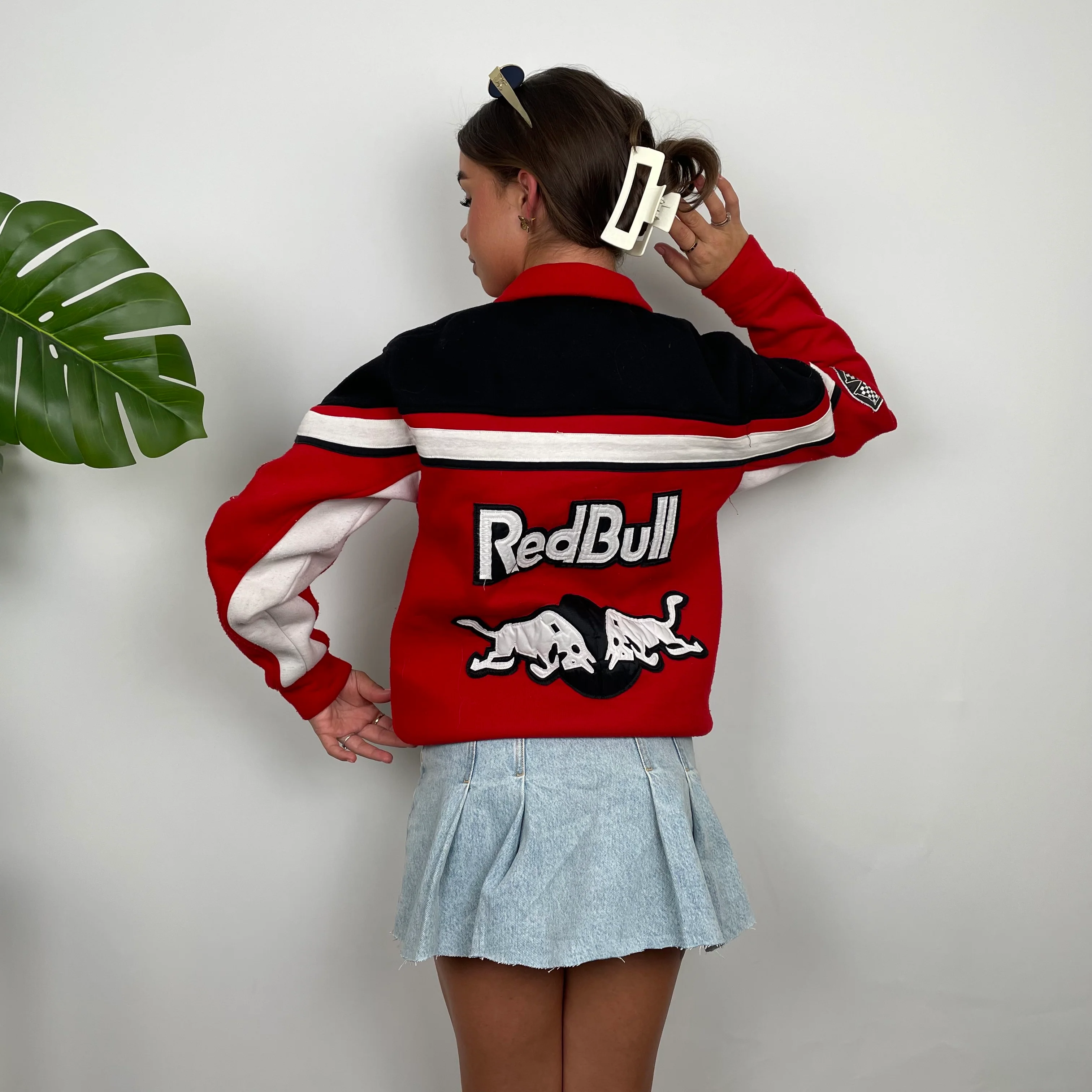 Red Bull Racing Red Embroidered Spell Out Zip Up Jacket (M) - Image 6