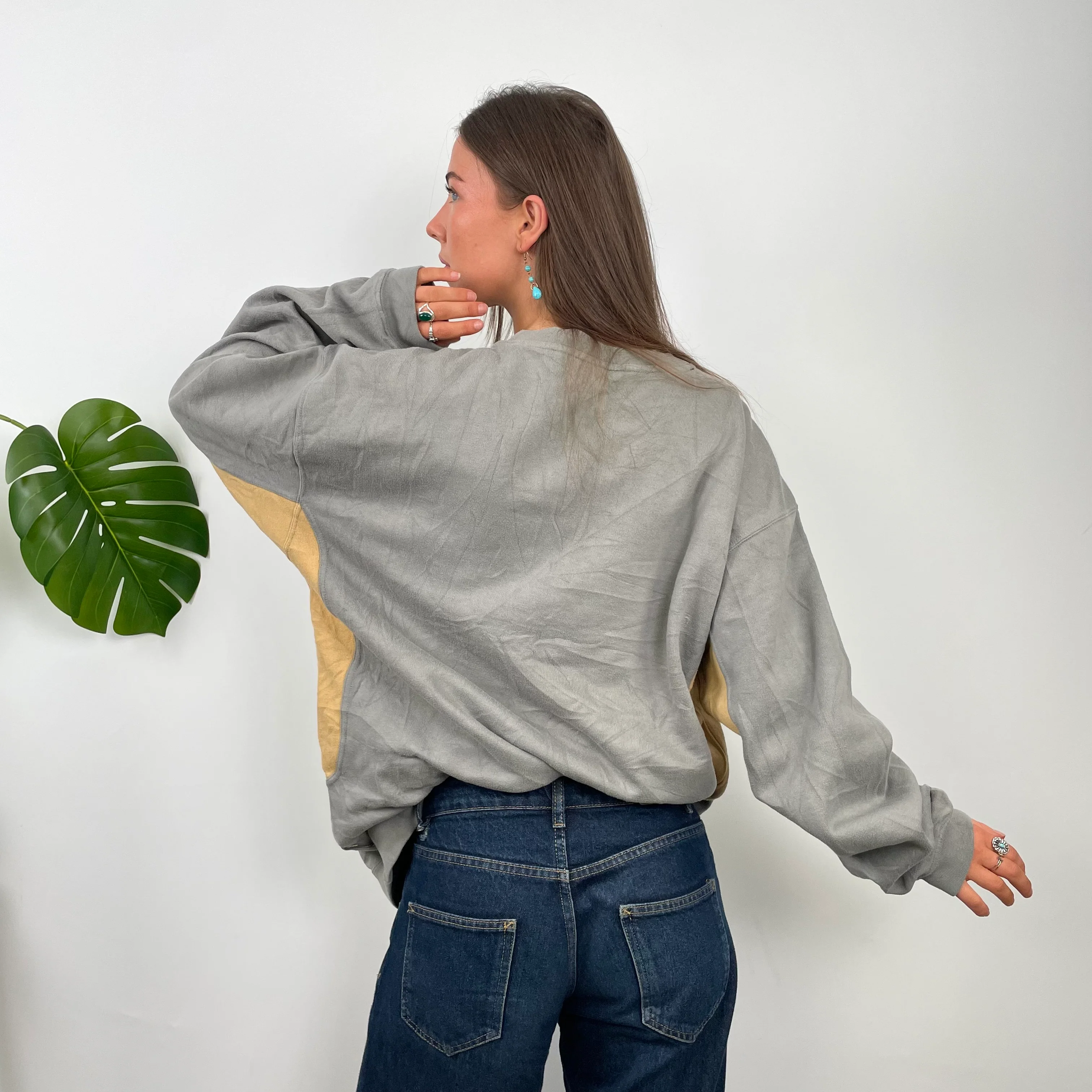 Reebok Authentic Grey Embroidered Spell Out Sweatshirt (XL) - Image 6