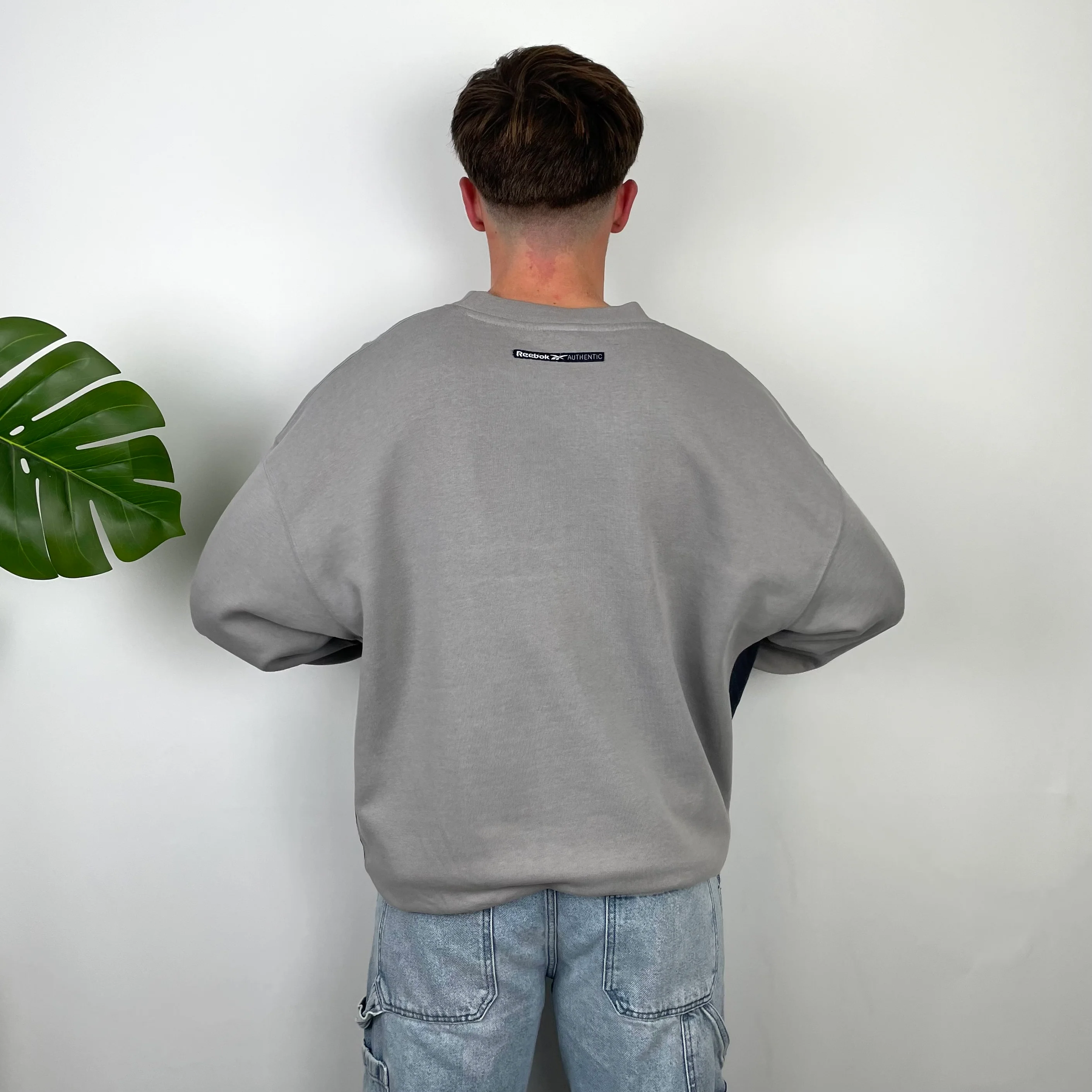 Reebok Authentic Grey Embroidered Spell Out Sweatshirt (XL) - Image 5