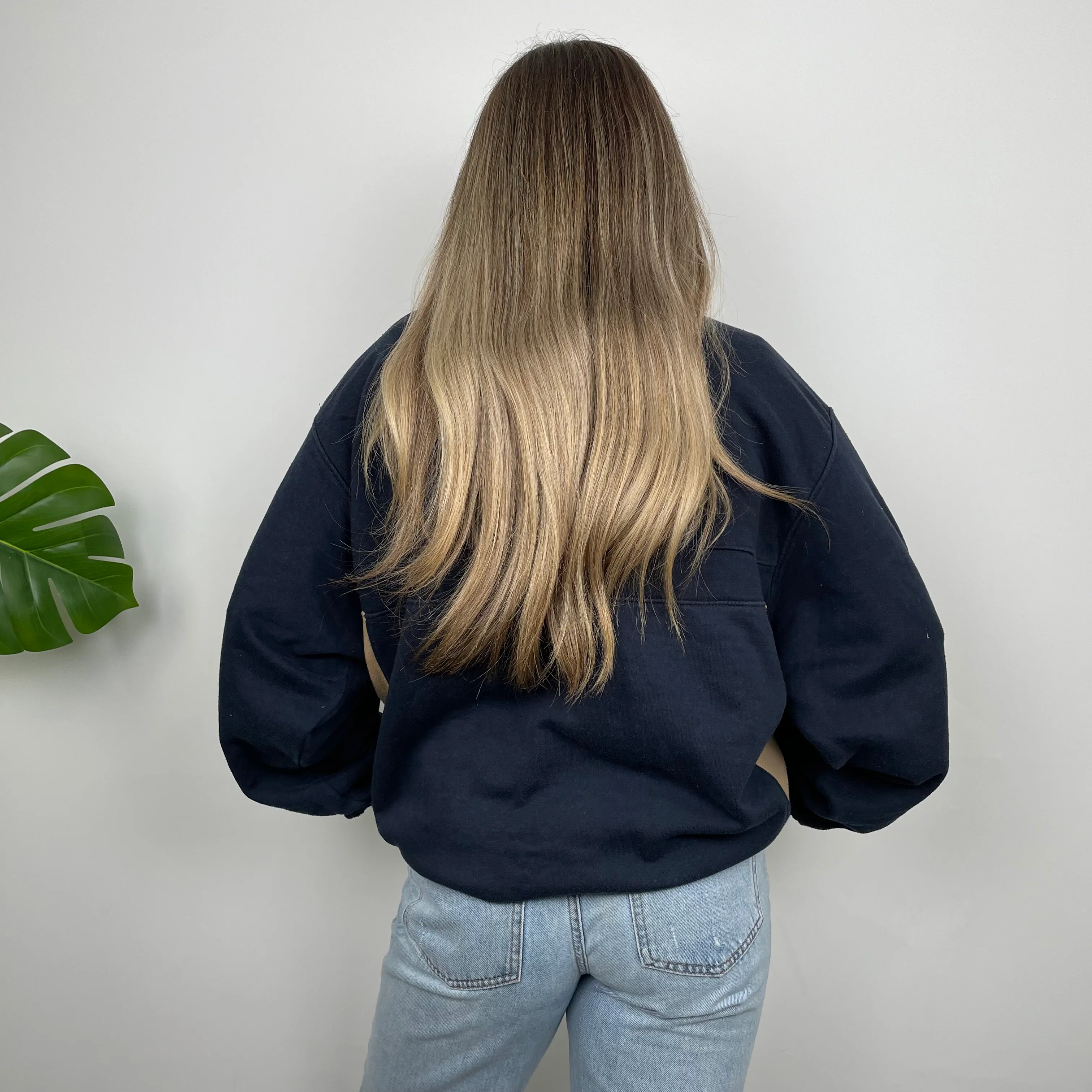 Reebok Authentic Navy Embroidered Spell Out Sweatshirt (L) - Image 6