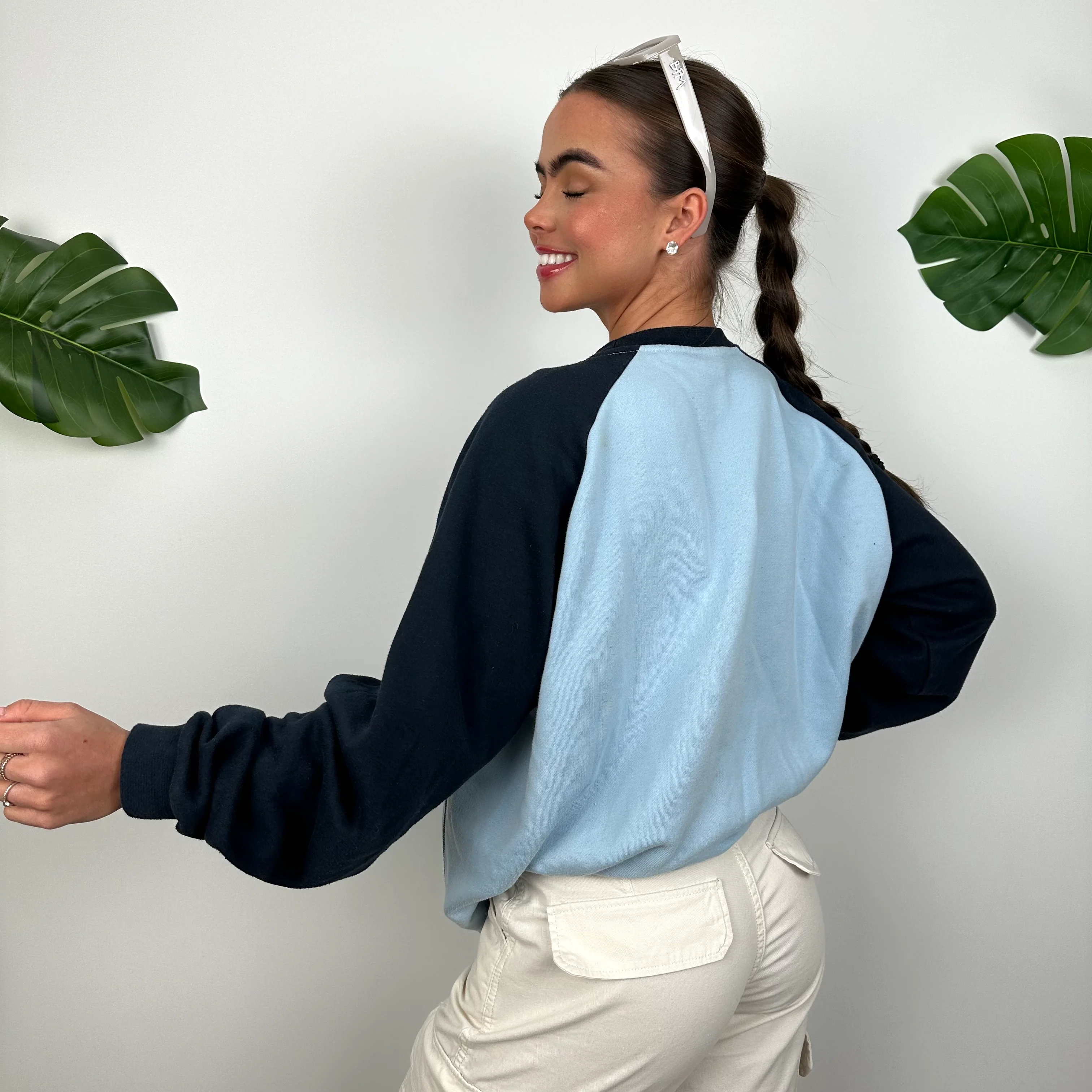 Reebok Baby Blue Embroidered Spell Out Sweatshirt (L) - Image 4