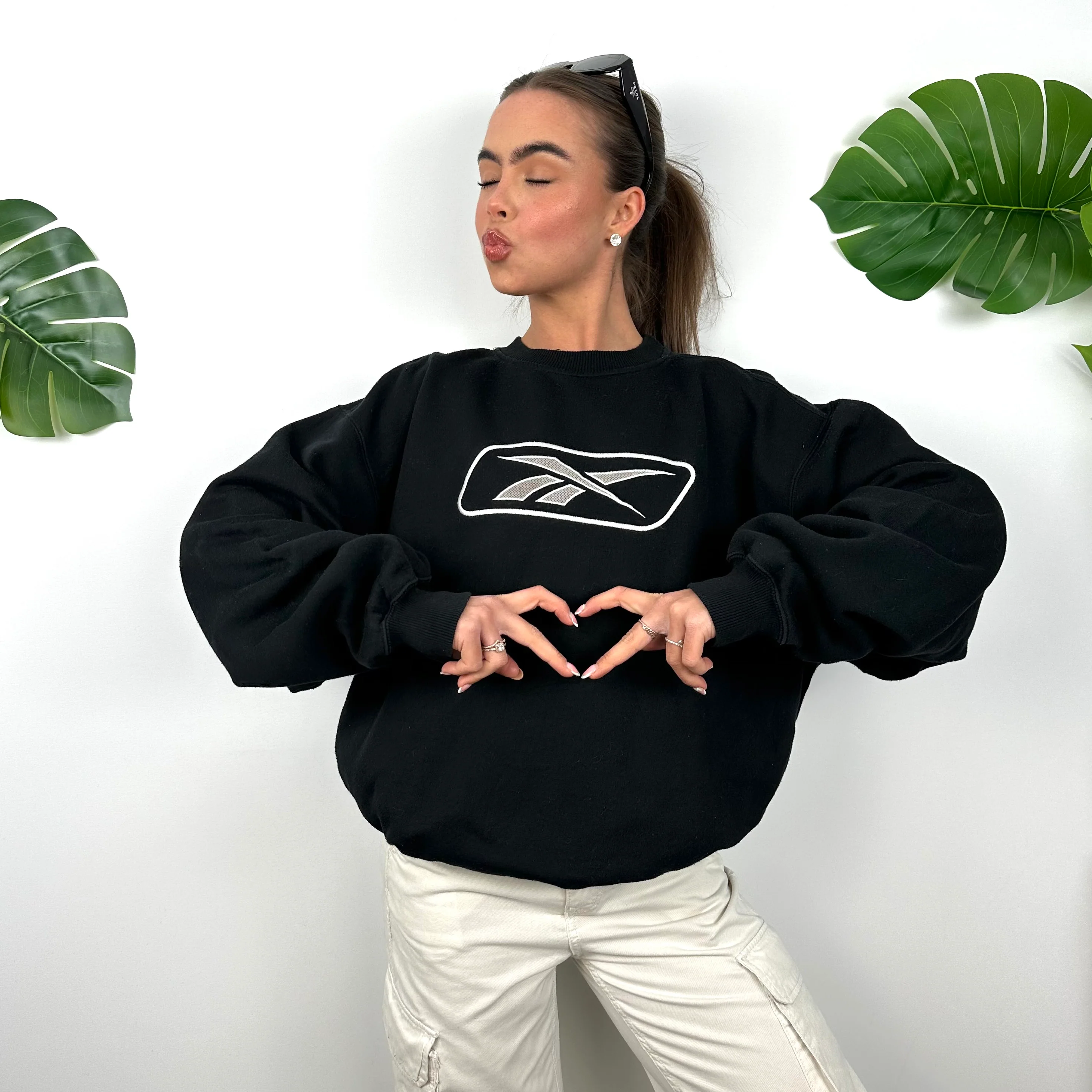 Reebok Black Embroidered Logo Sweatshirt (L)