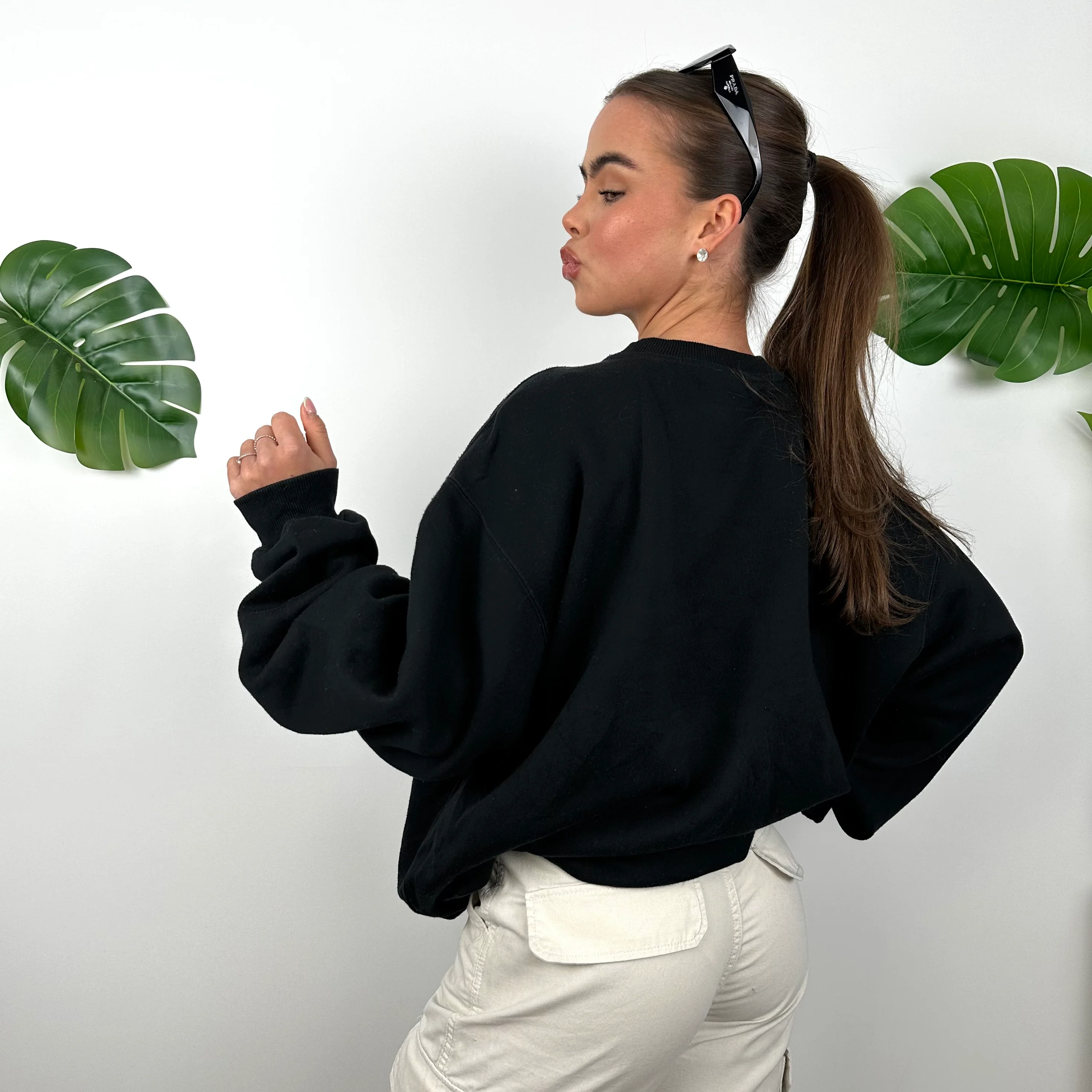 Reebok Black Embroidered Logo Sweatshirt (L) - Image 5