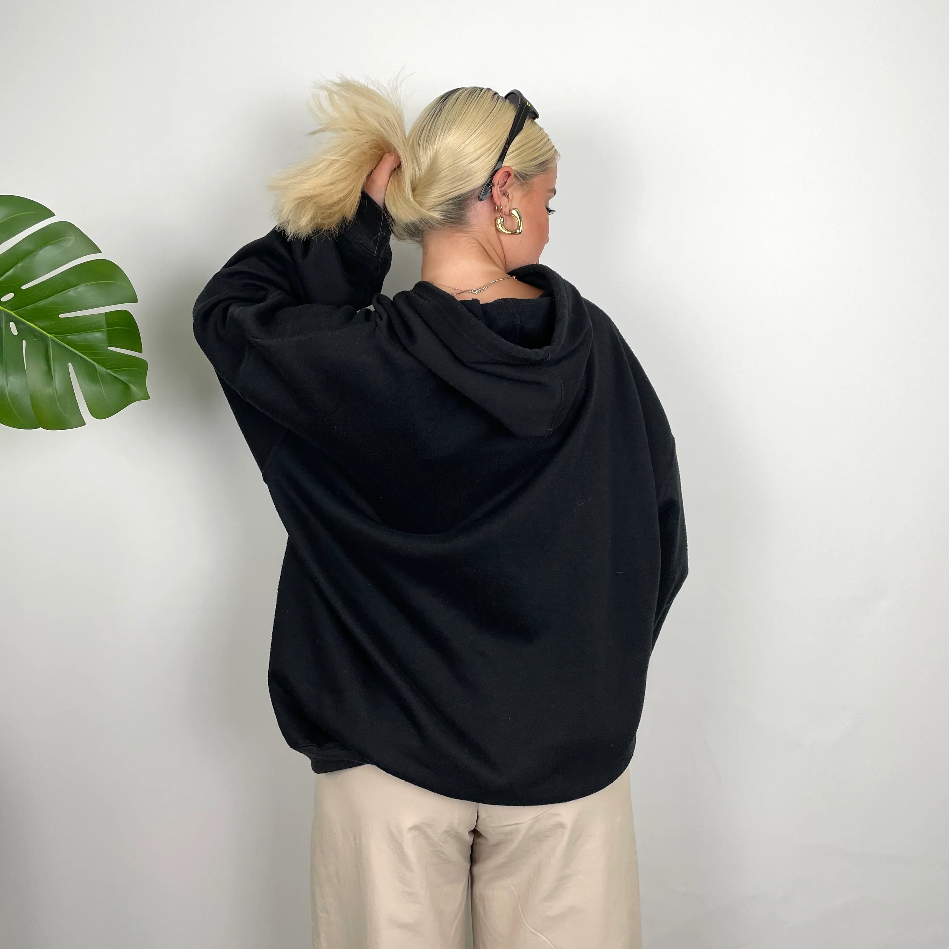 Reebok Black Embroidered Spell Out Hoodie (L) - Image 6