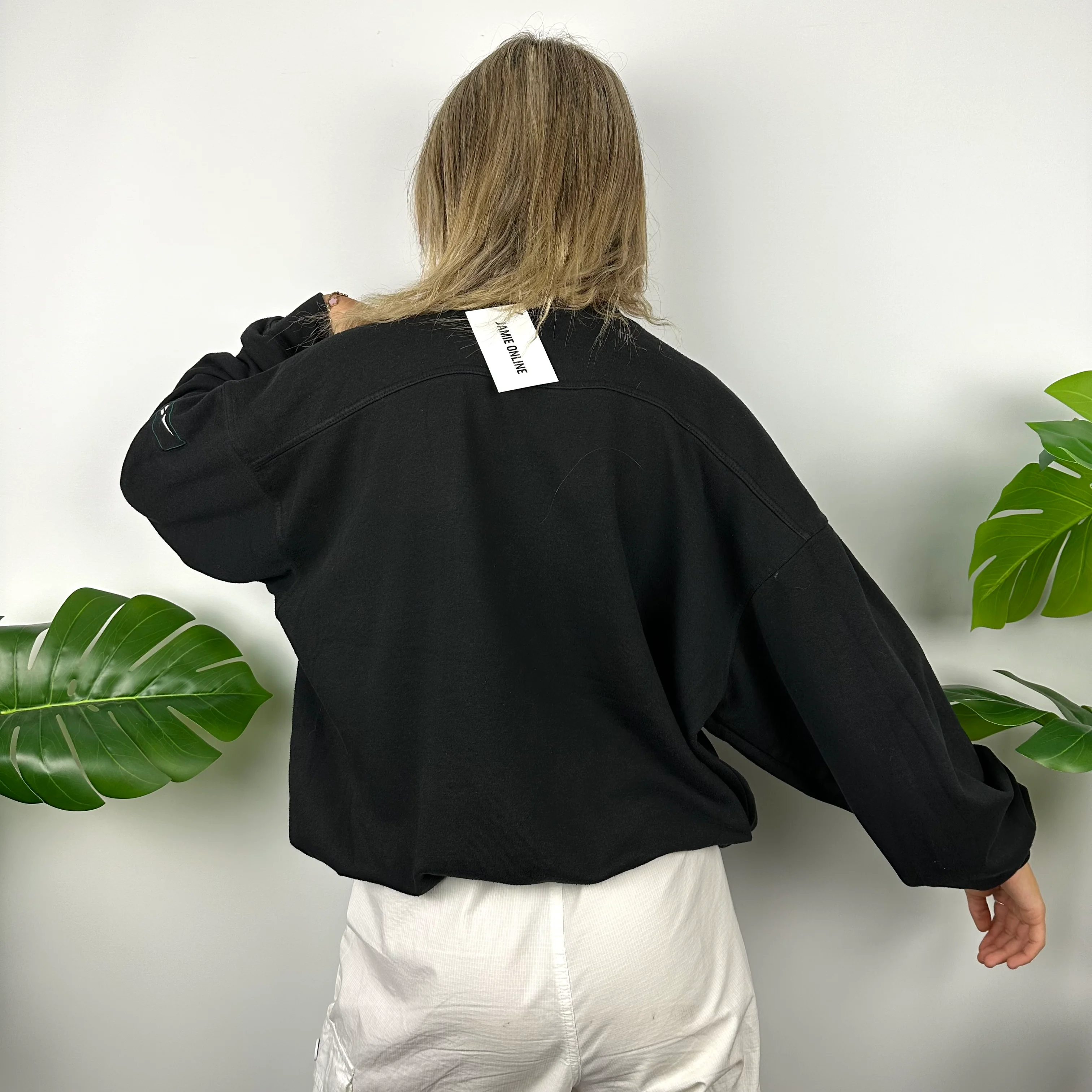 Reebok Black Embroidered Spell Out Sweatshirt (M) - Image 5