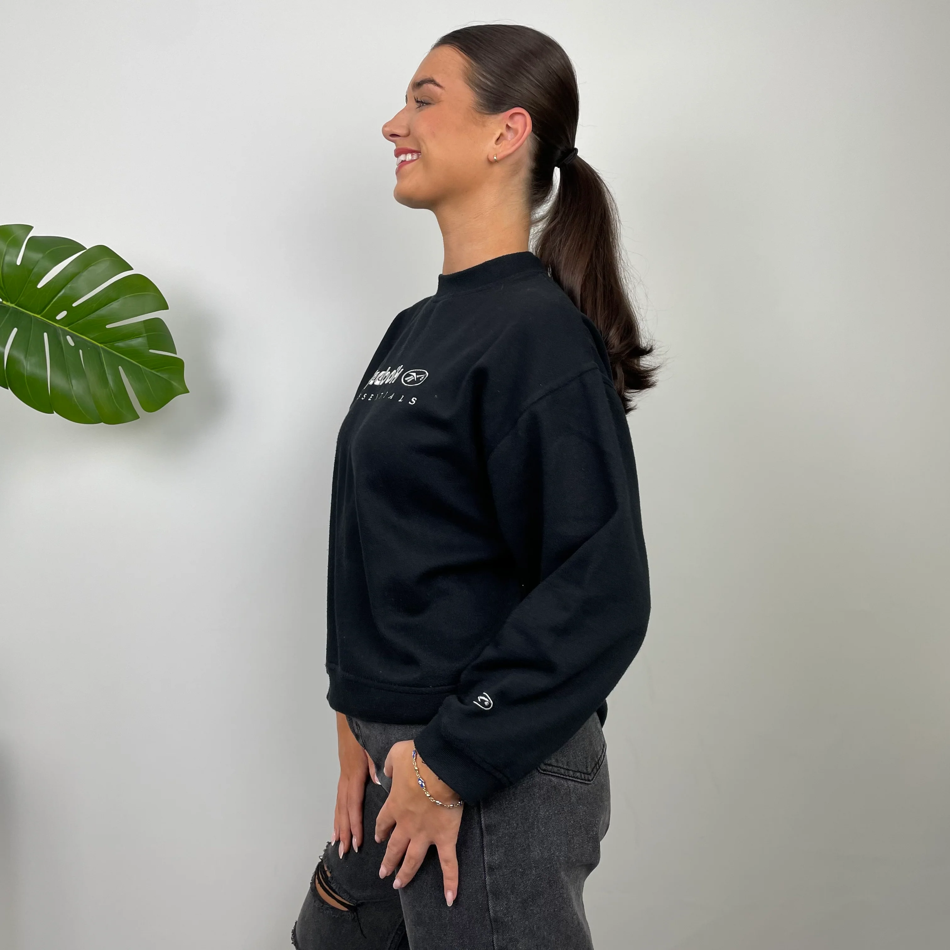 Reebok Black Embroidered Spell Out Sweatshirt (S) - Image 6