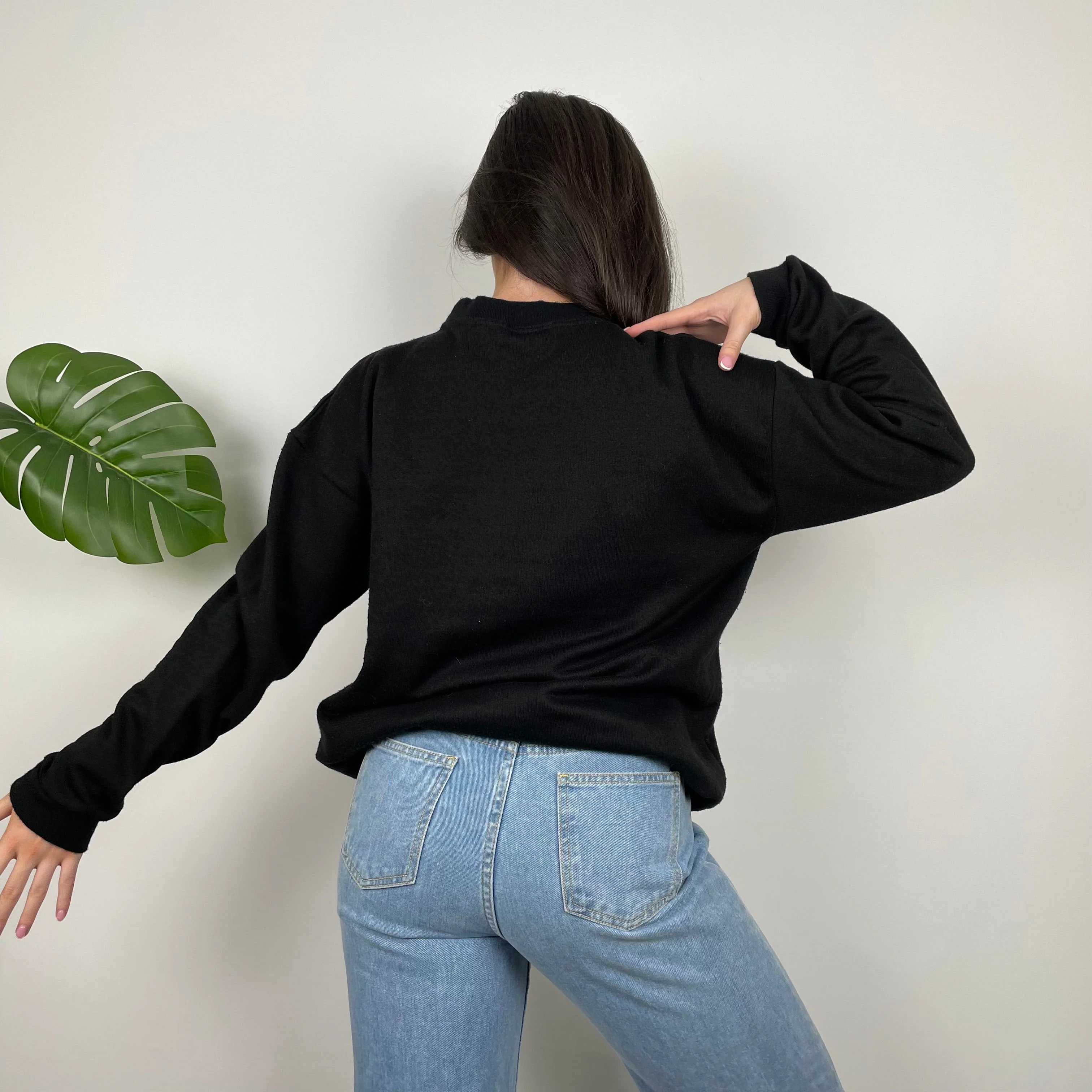 Reebok Black Embroidered Spell Out Sweatshirt (L) - Image 6