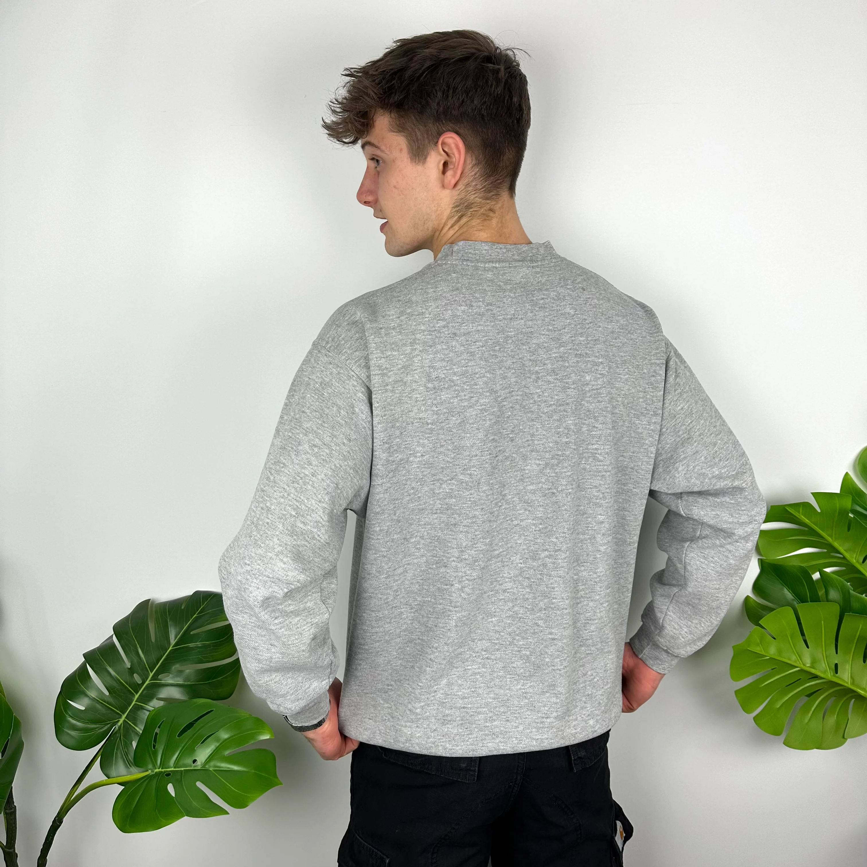 Reebok Campus Grey Embroidered Spell Out Sweatshirt (L) - Image 3