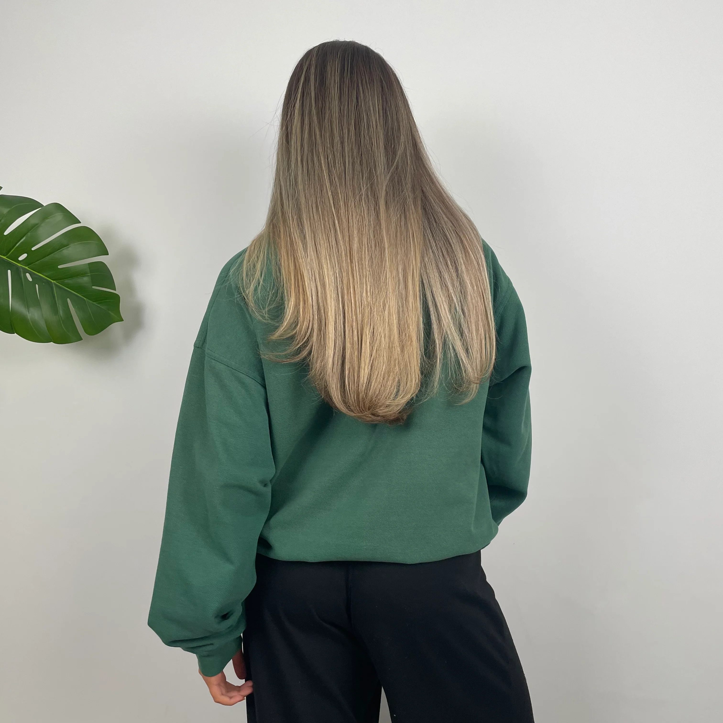 Reebok Green Embroidered Spell Out Sweatshirt (S) - Image 6
