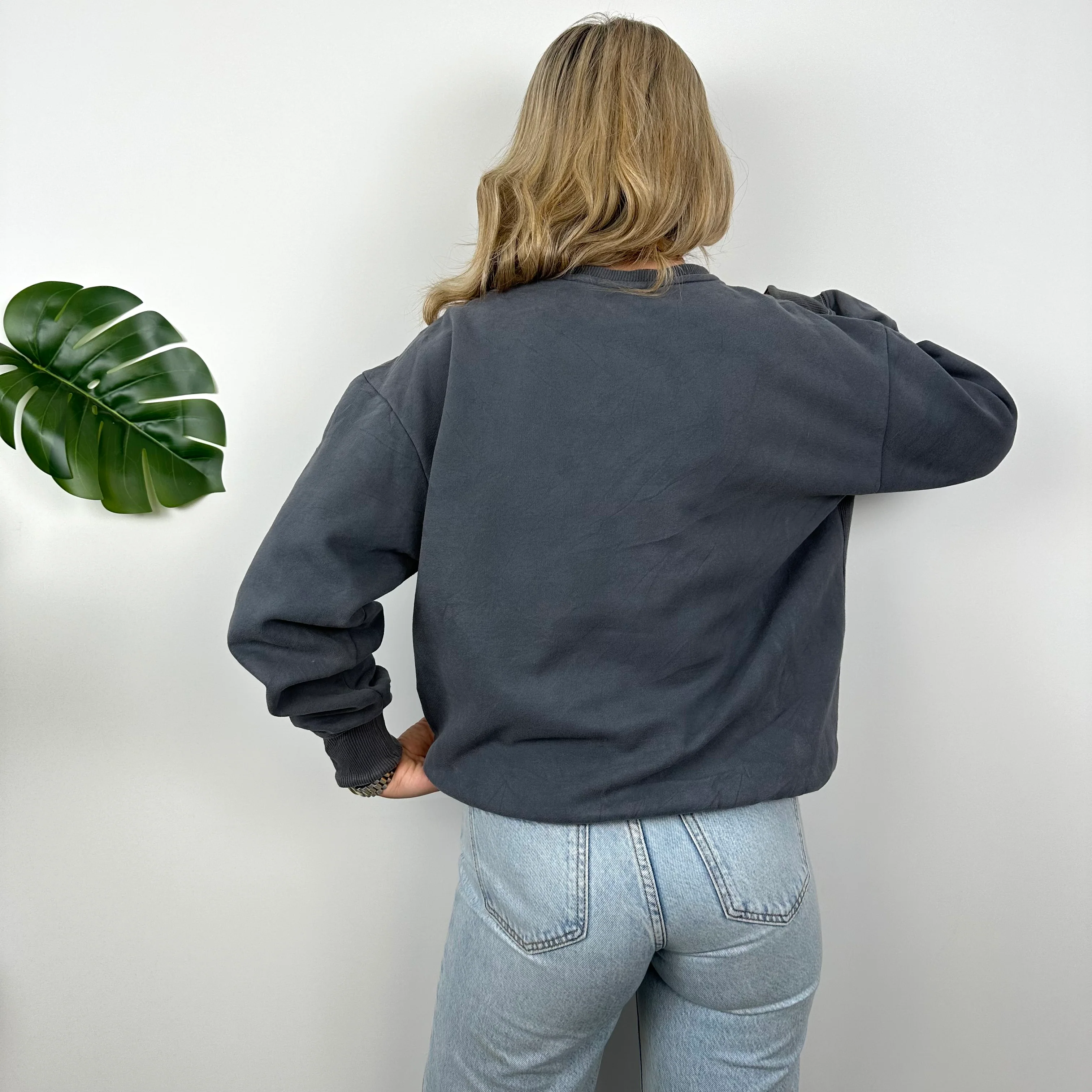 Reebok Grey Embroidered Logo Sweatshirt (M) - Image 5