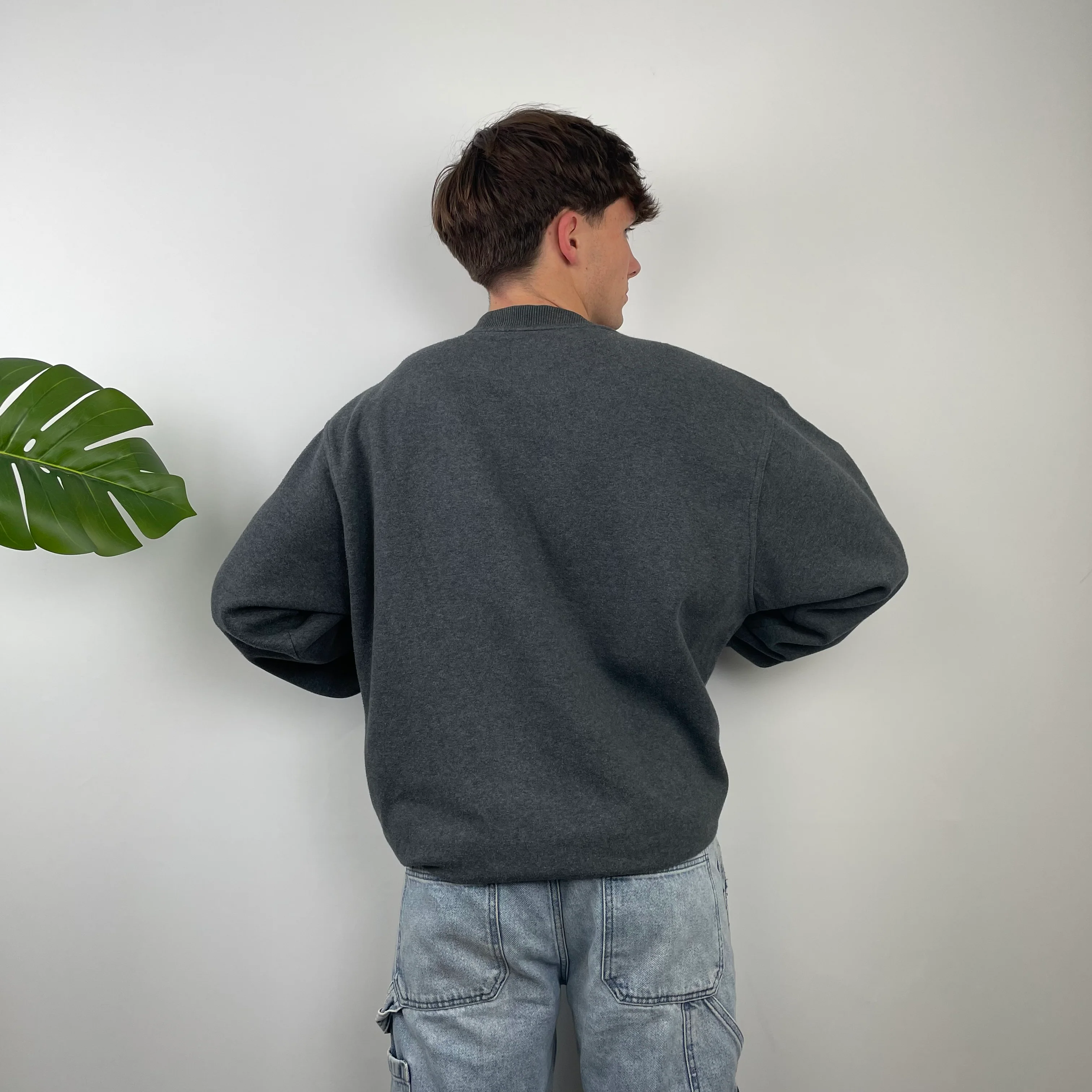 Reebok Grey Embroidered Logo Sweatshirt (XL) - Image 6
