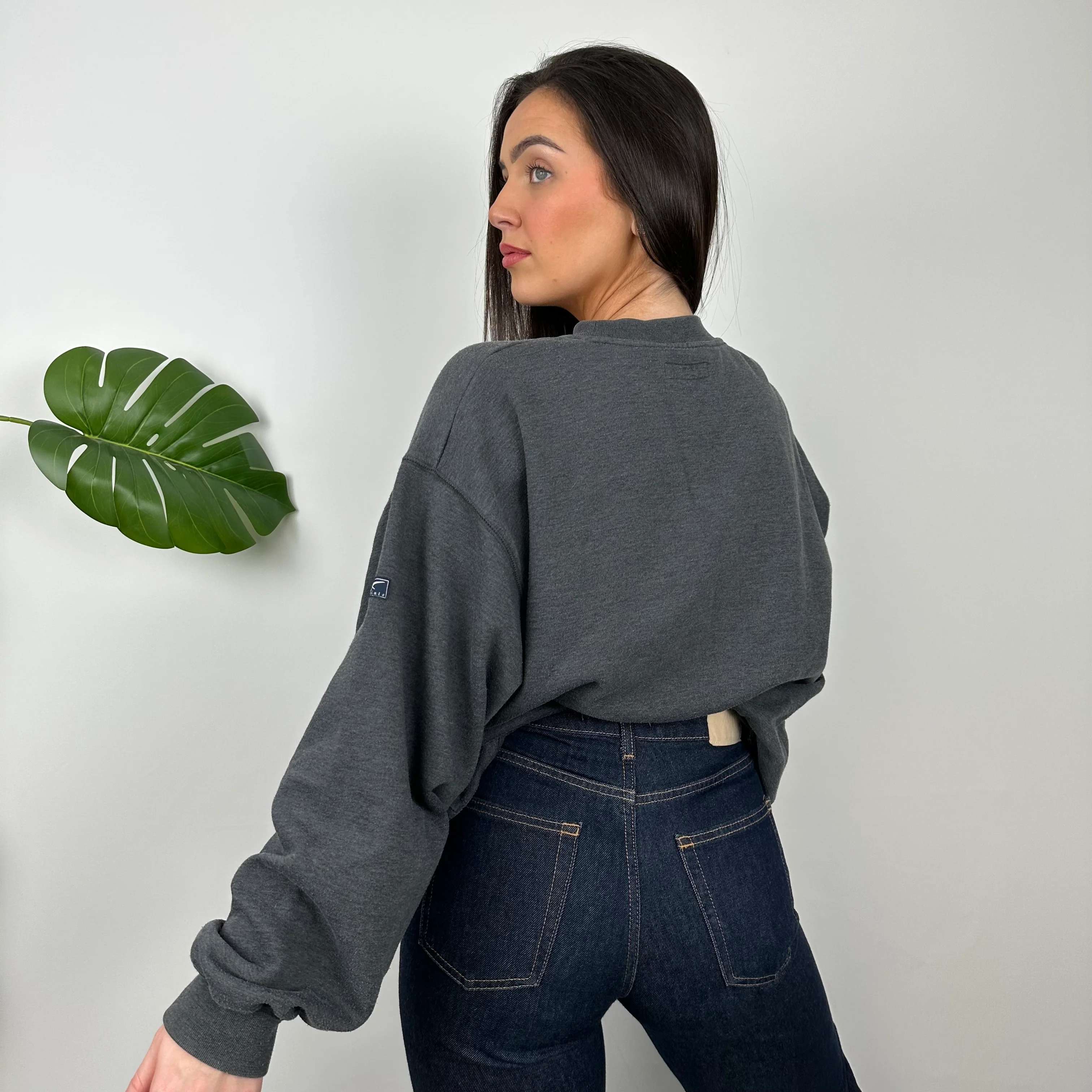 Reebok Grey Embroidered Logo Sweatshirt (L) - Image 7