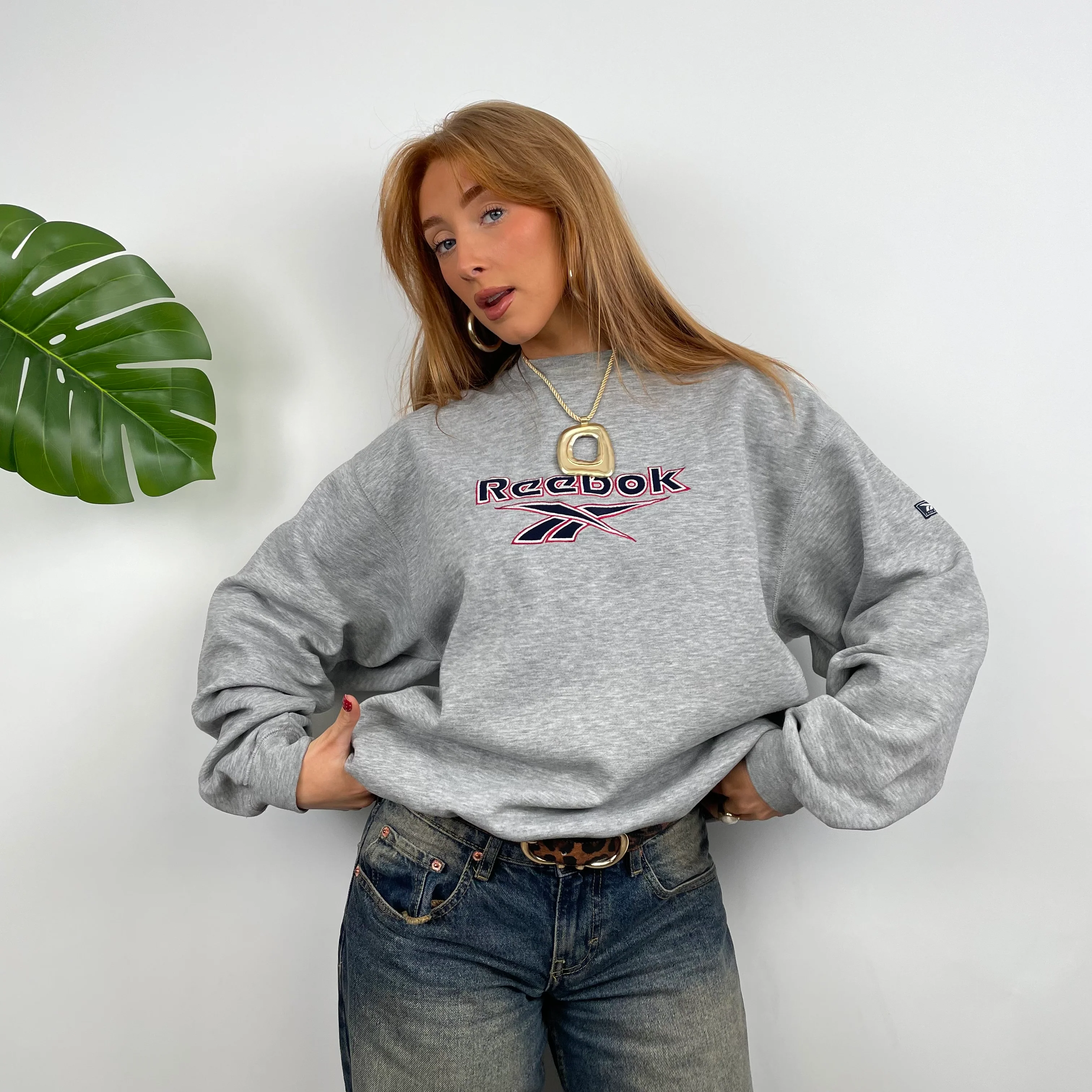 Reebok Grey Embroidered Logo Sweatshirt (M)