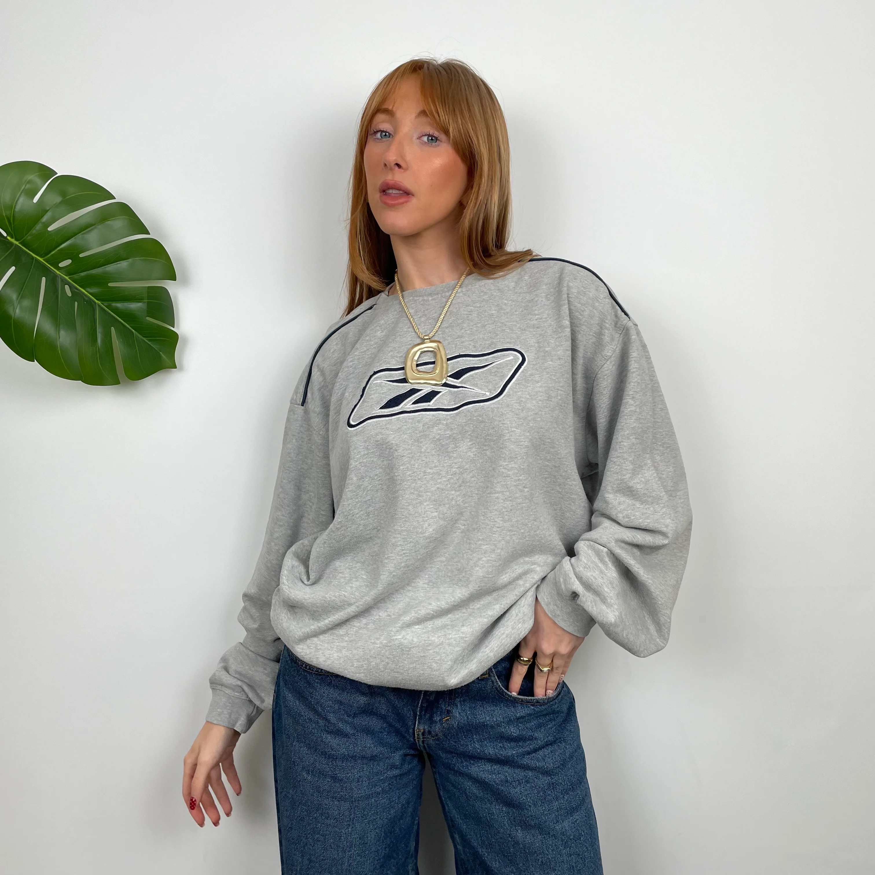 Reebok Grey Embroidered Logo Sweatshirt (M)