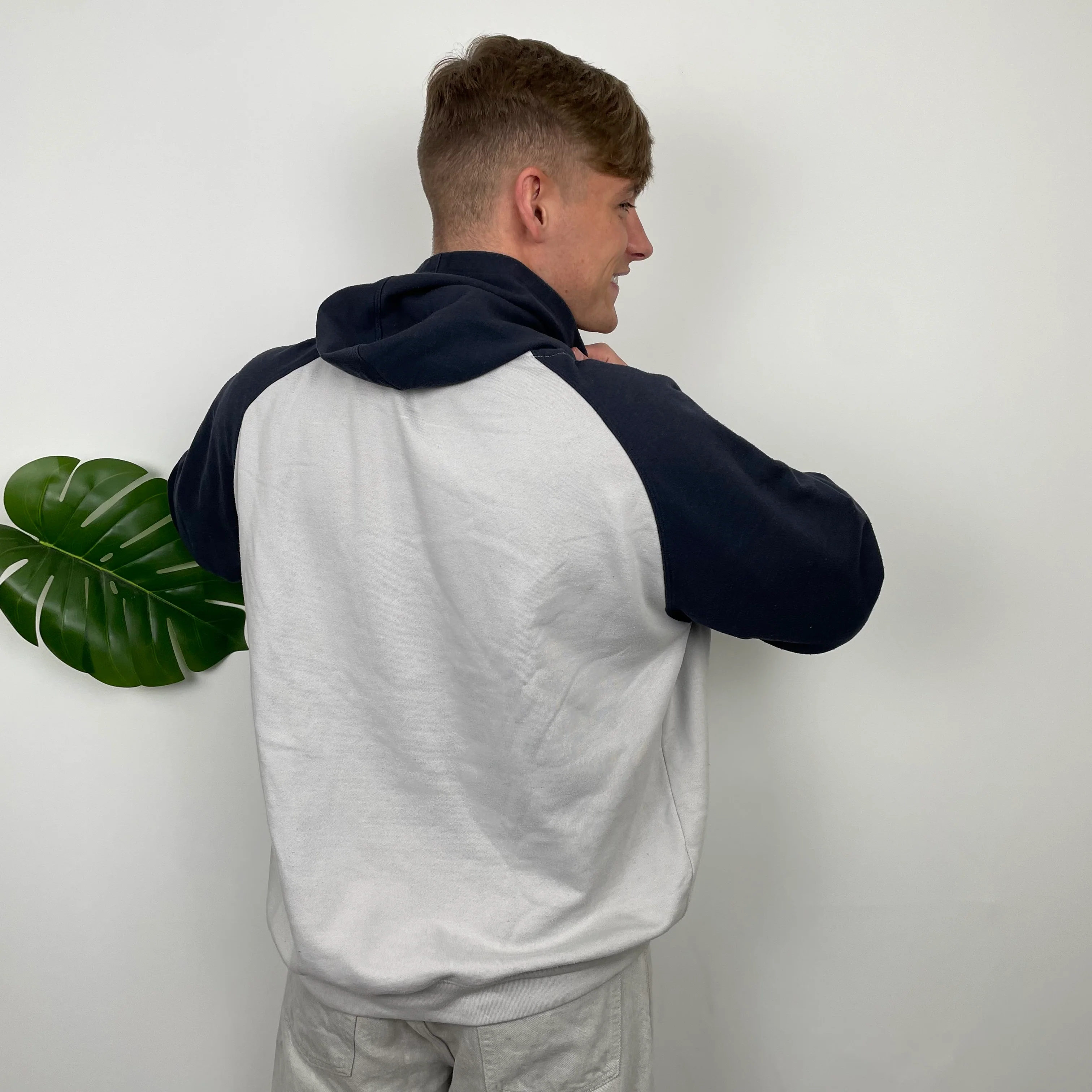 Reebok Grey Embroidered Spell Out Hoodie (L) - Image 6