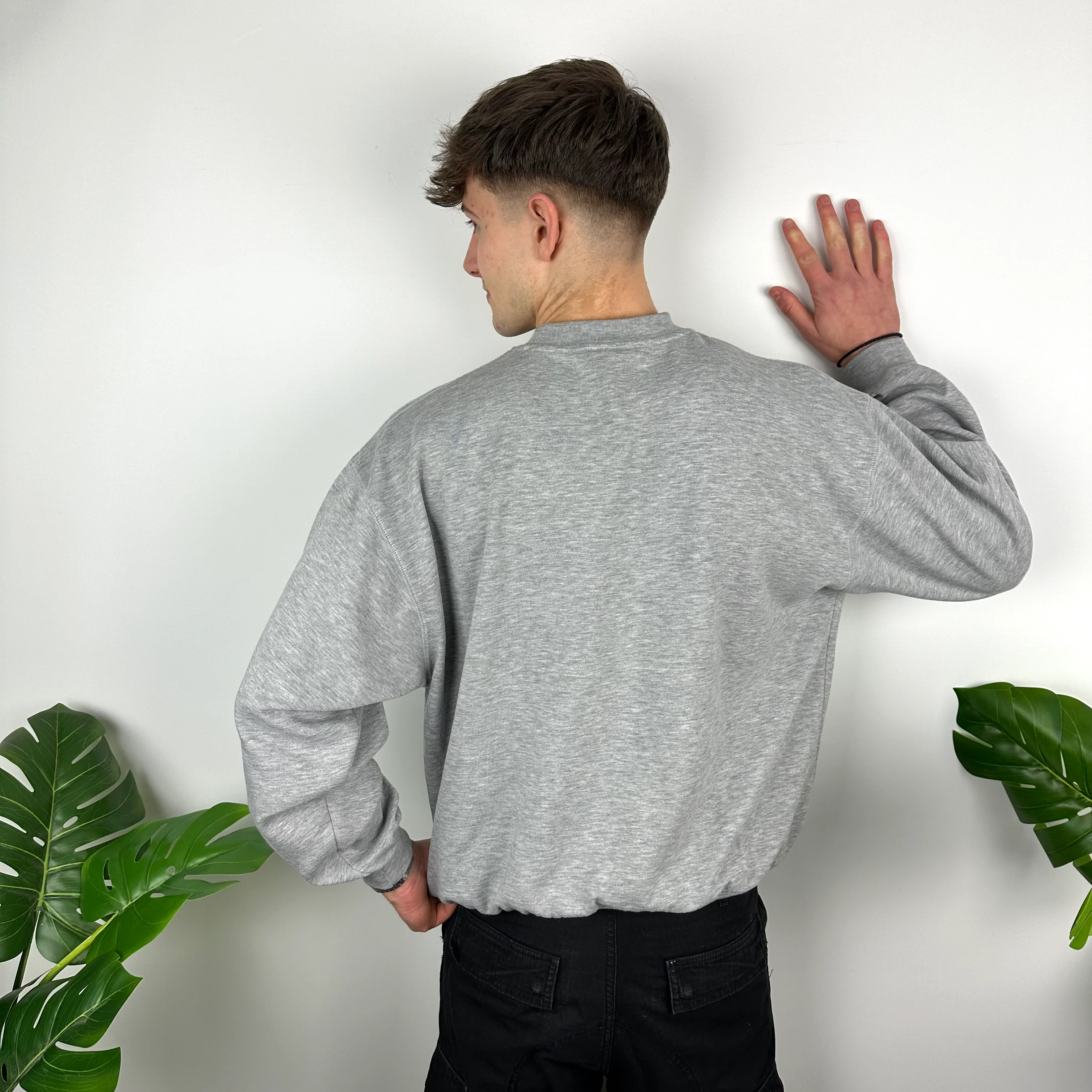 Reebok Grey Embroidered Spell Out Sweatshirt (M) - Image 3